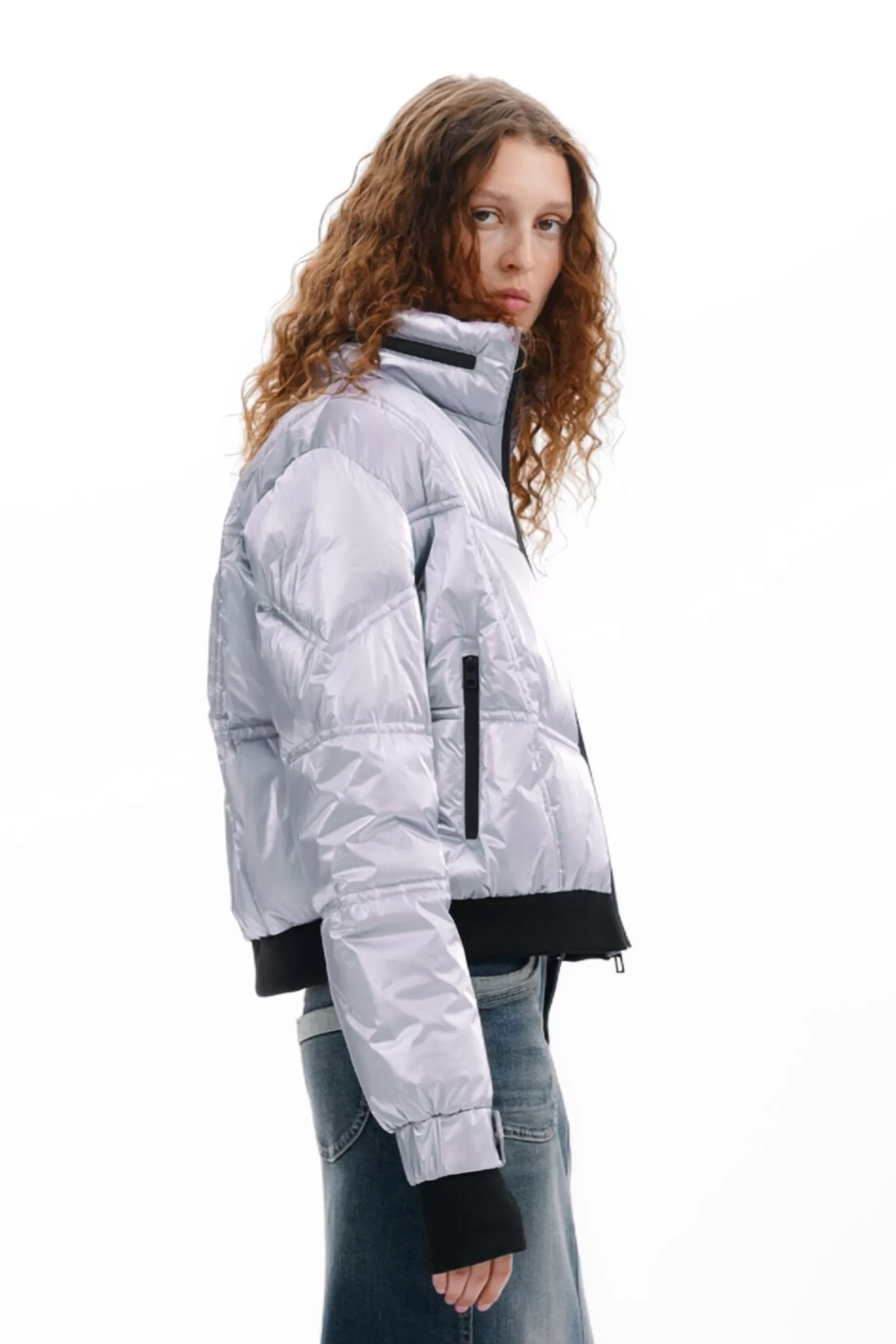 Desigual Abrigo acolchado metalizado*Mujer Abrigos Y Chaquetas
