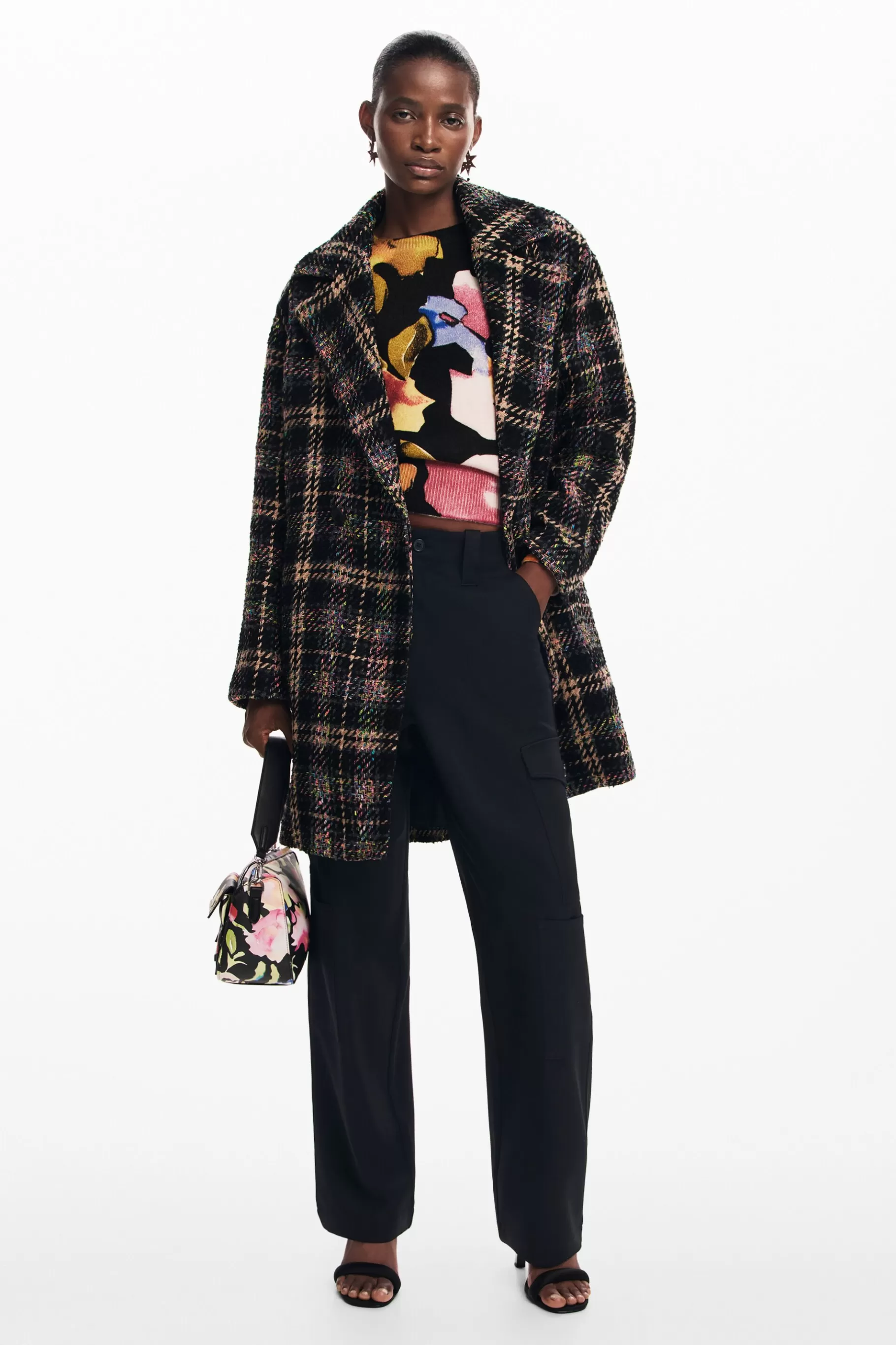 Desigual Abrigo corto cuadros*Mujer Abrigos Y Chaquetas