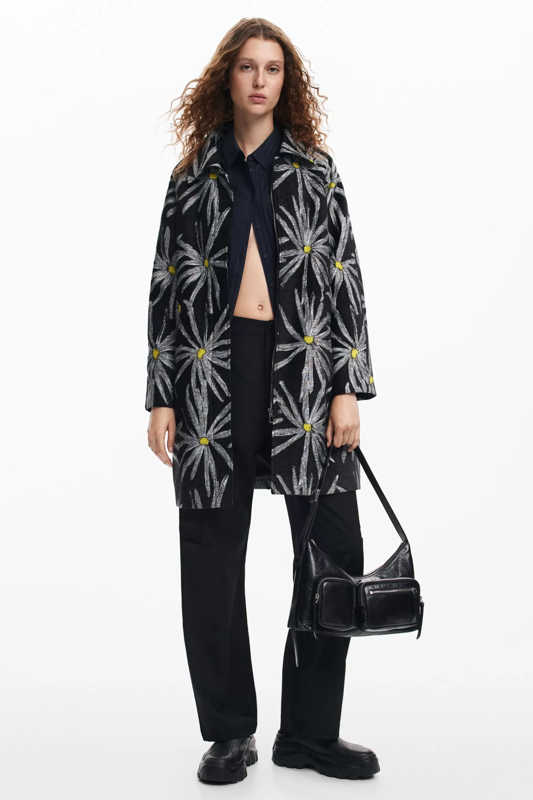 Desigual Abrigo estampado margaritas*Mujer Abrigos Y Chaquetas