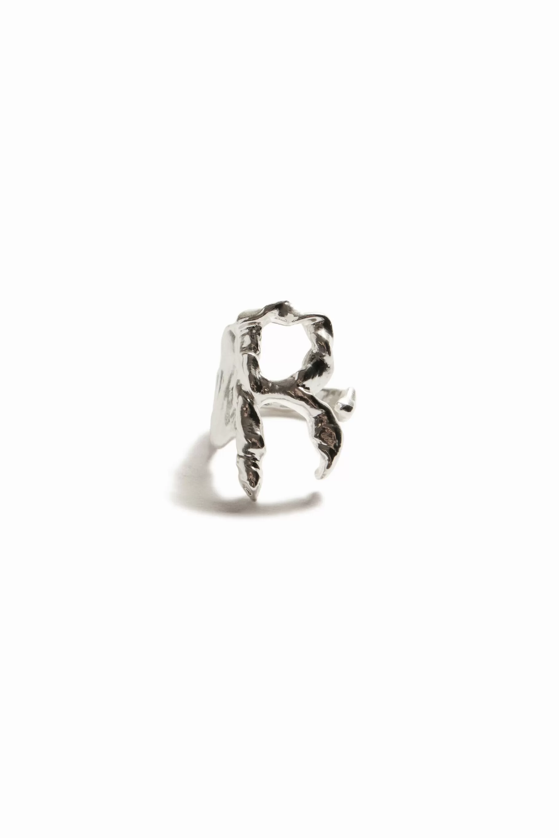 Desigual Anillo letra R baño plata Zalio*Mujer Joyería