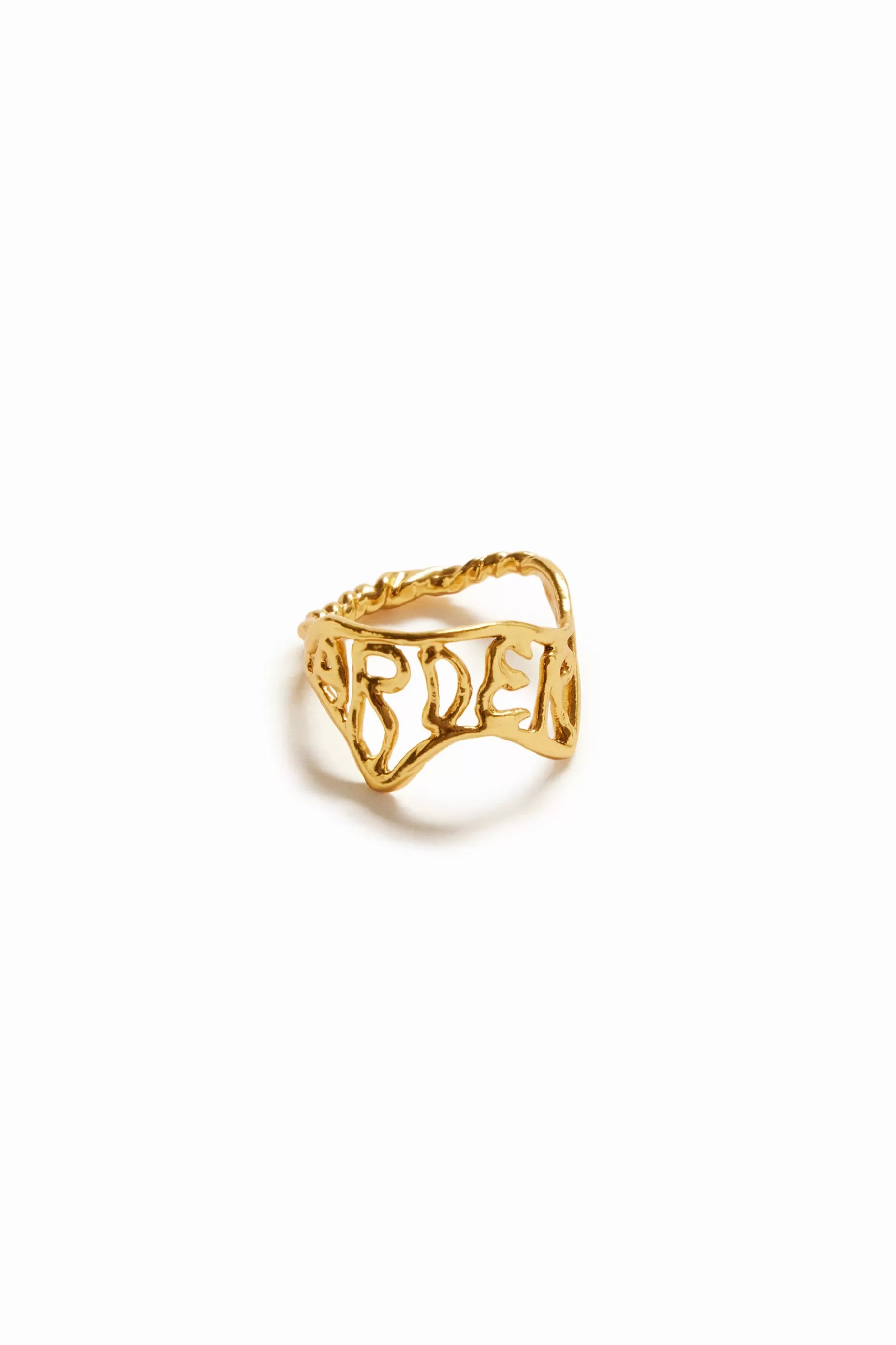 Desigual Anillo mensaje baño oro Zalio*Mujer Joyería