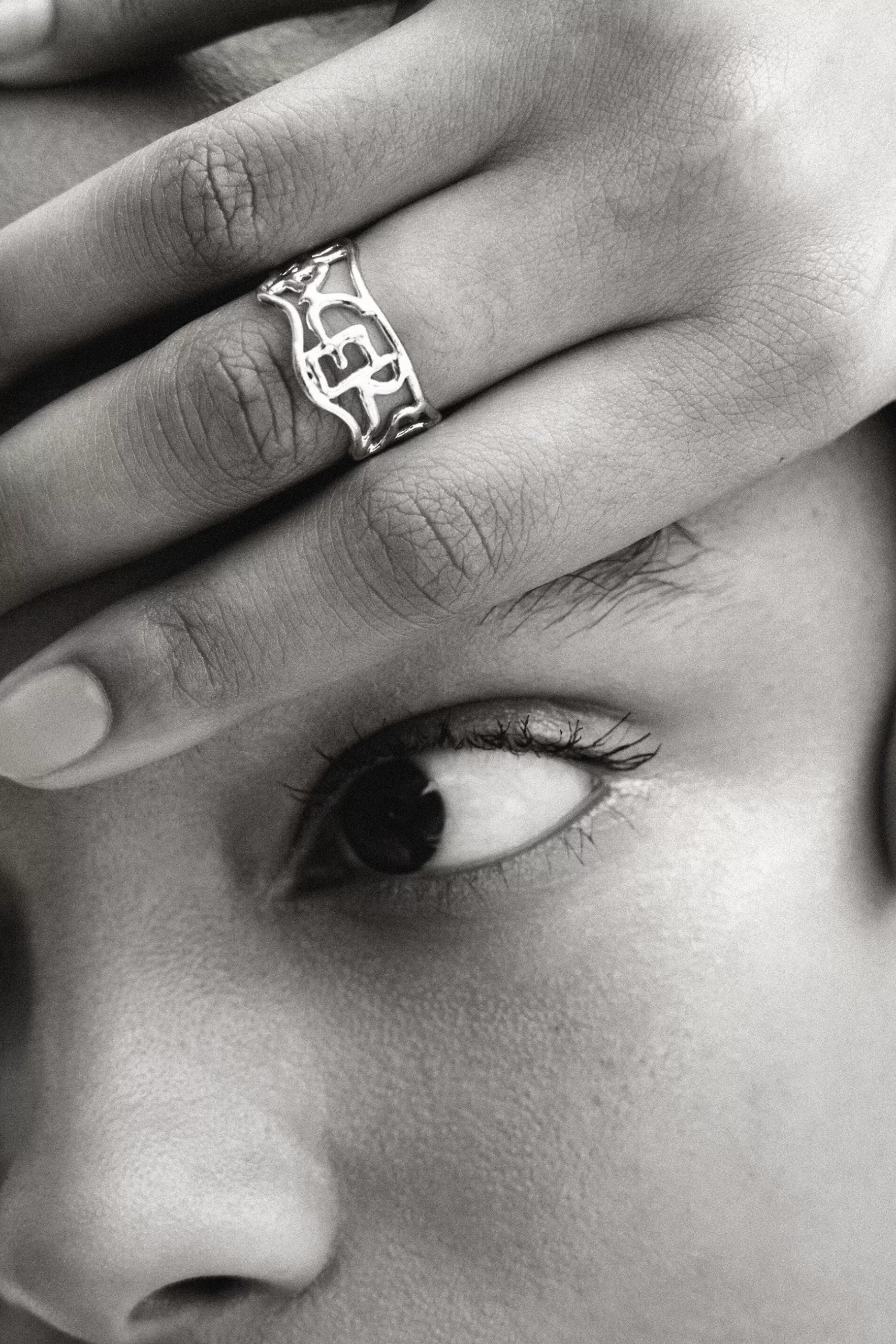 Desigual Anillo mensaje baño oro Zalio*Mujer Joyería