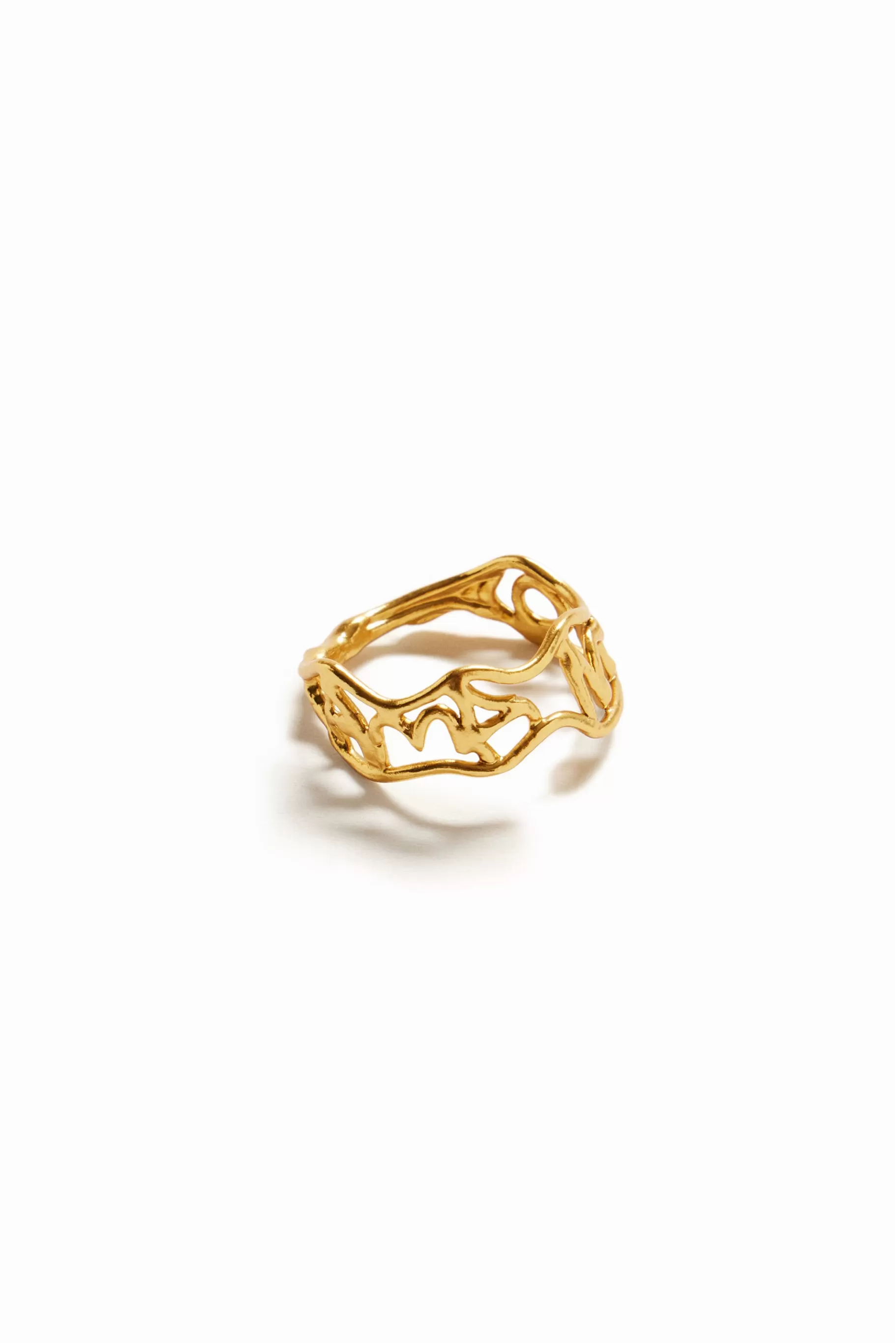 Desigual Anillo mensaje baño oro Zalio*Mujer Joyería