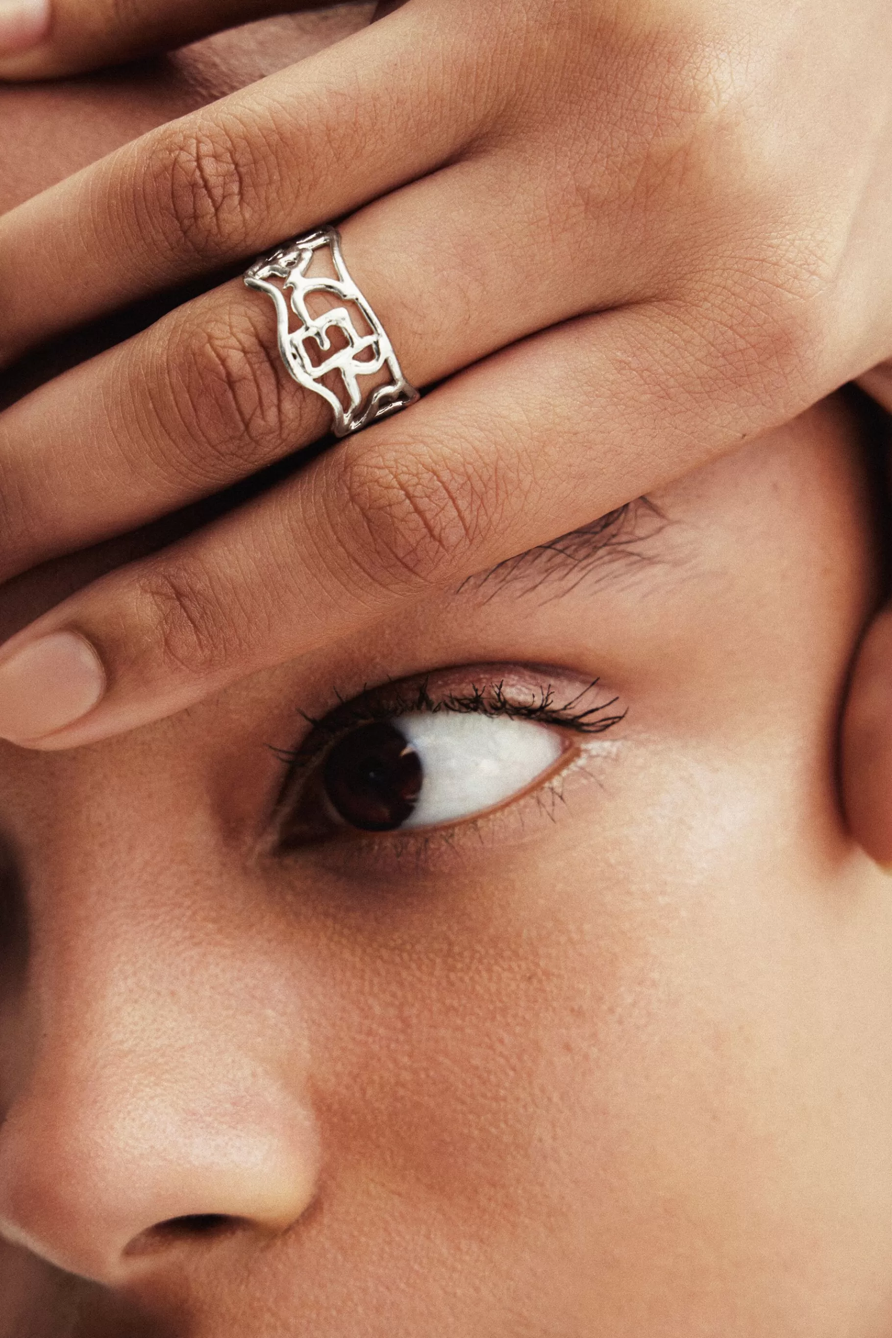 Desigual Anillo mensaje baño plata Zalio*Mujer Joyería