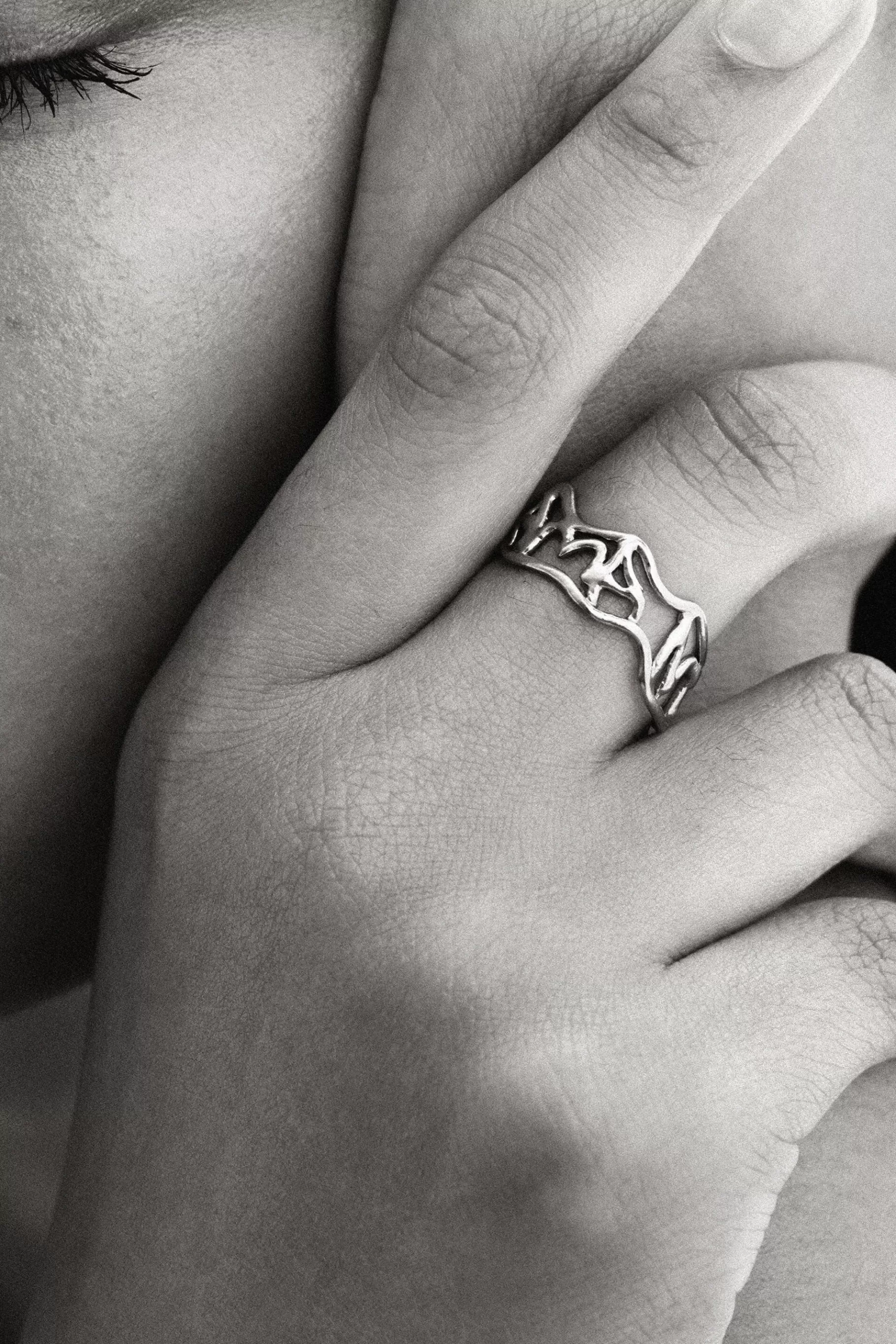 Desigual Anillo mensaje baño plata Zalio*Mujer Joyería