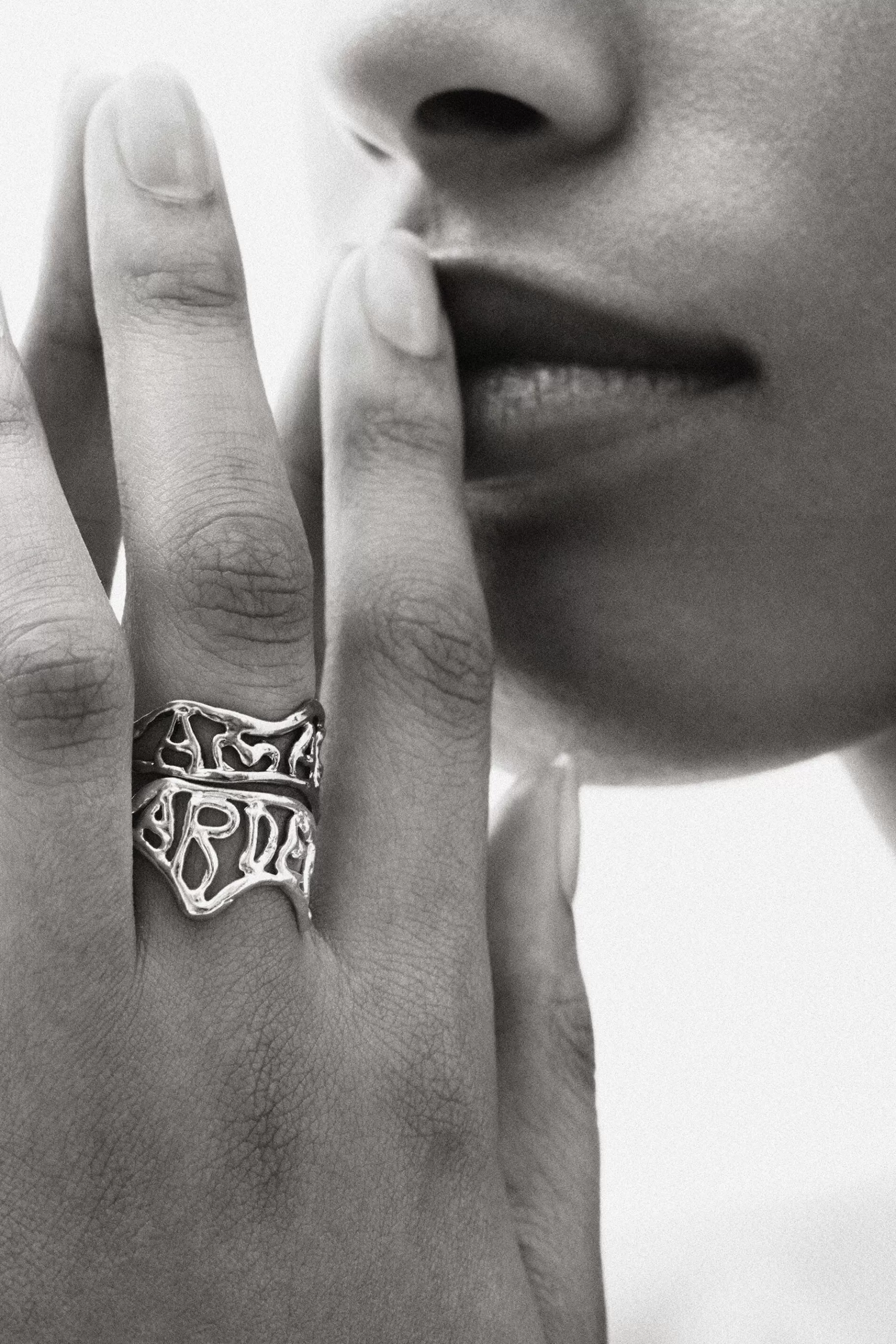 Desigual Anillo mensaje baño plata Zalio*Mujer Joyería