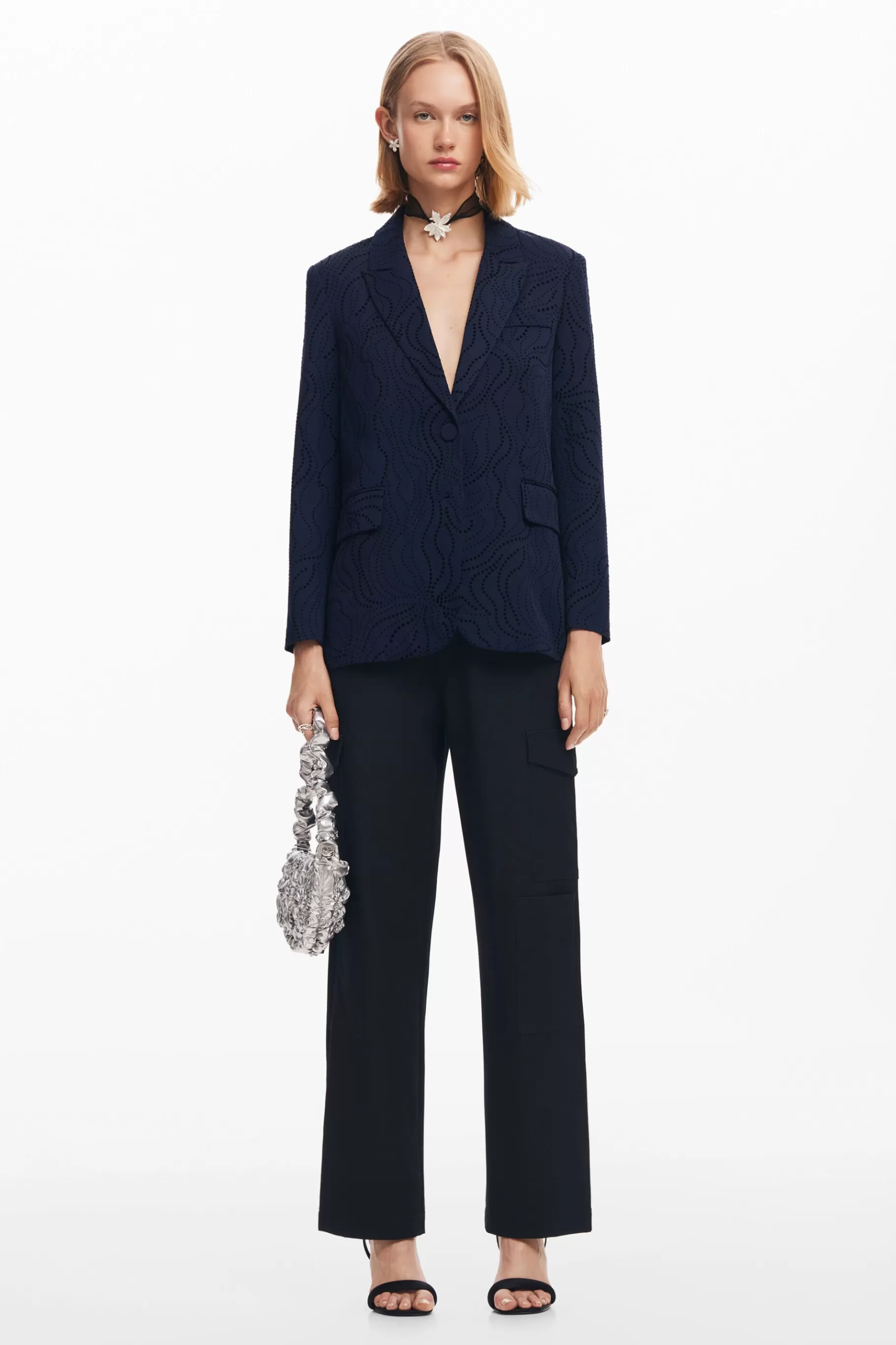 Desigual Blazer bordado flores*Mujer Abrigos Y Chaquetas