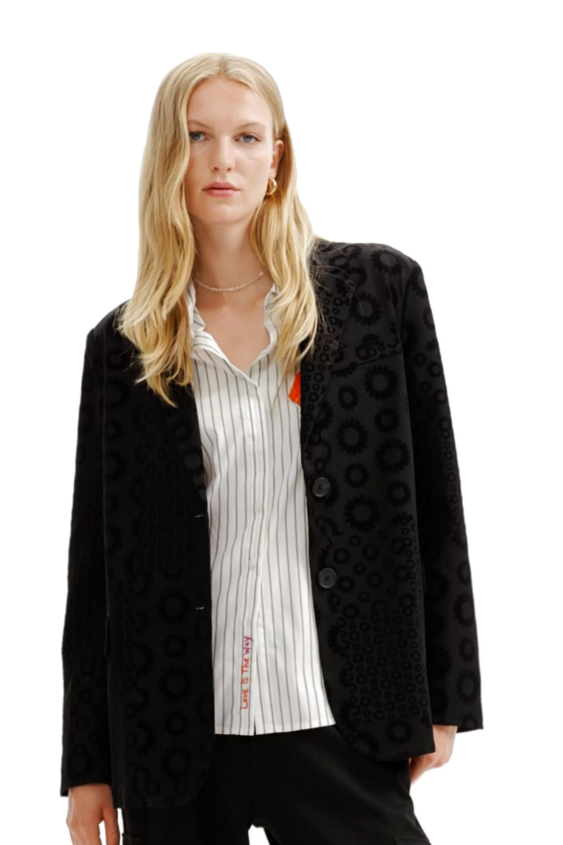 Desigual Blazer flocado geométrico*Mujer Abrigos Y Chaquetas