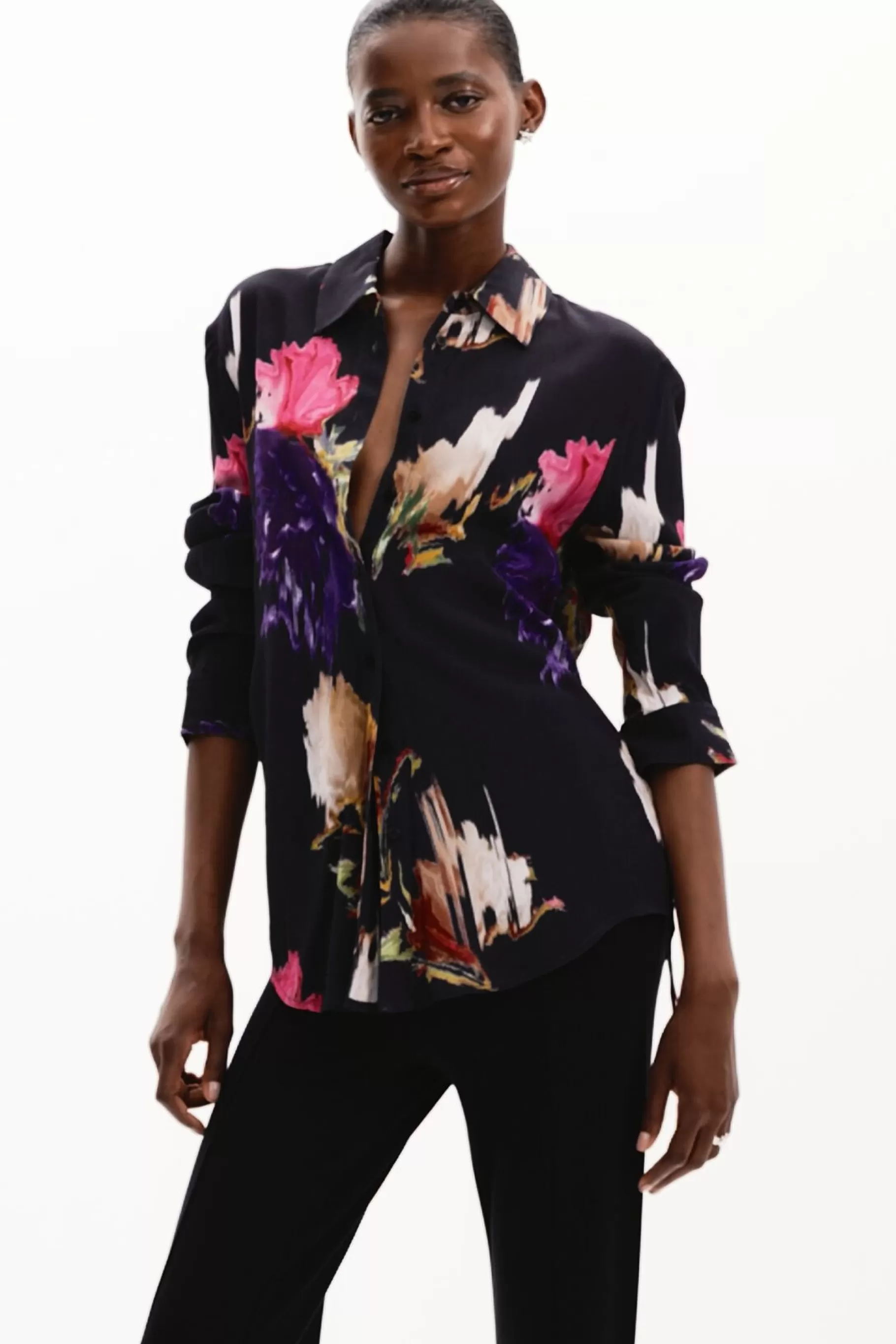 Desigual Camisa estampado flores*Mujer Camisas Y Blusas