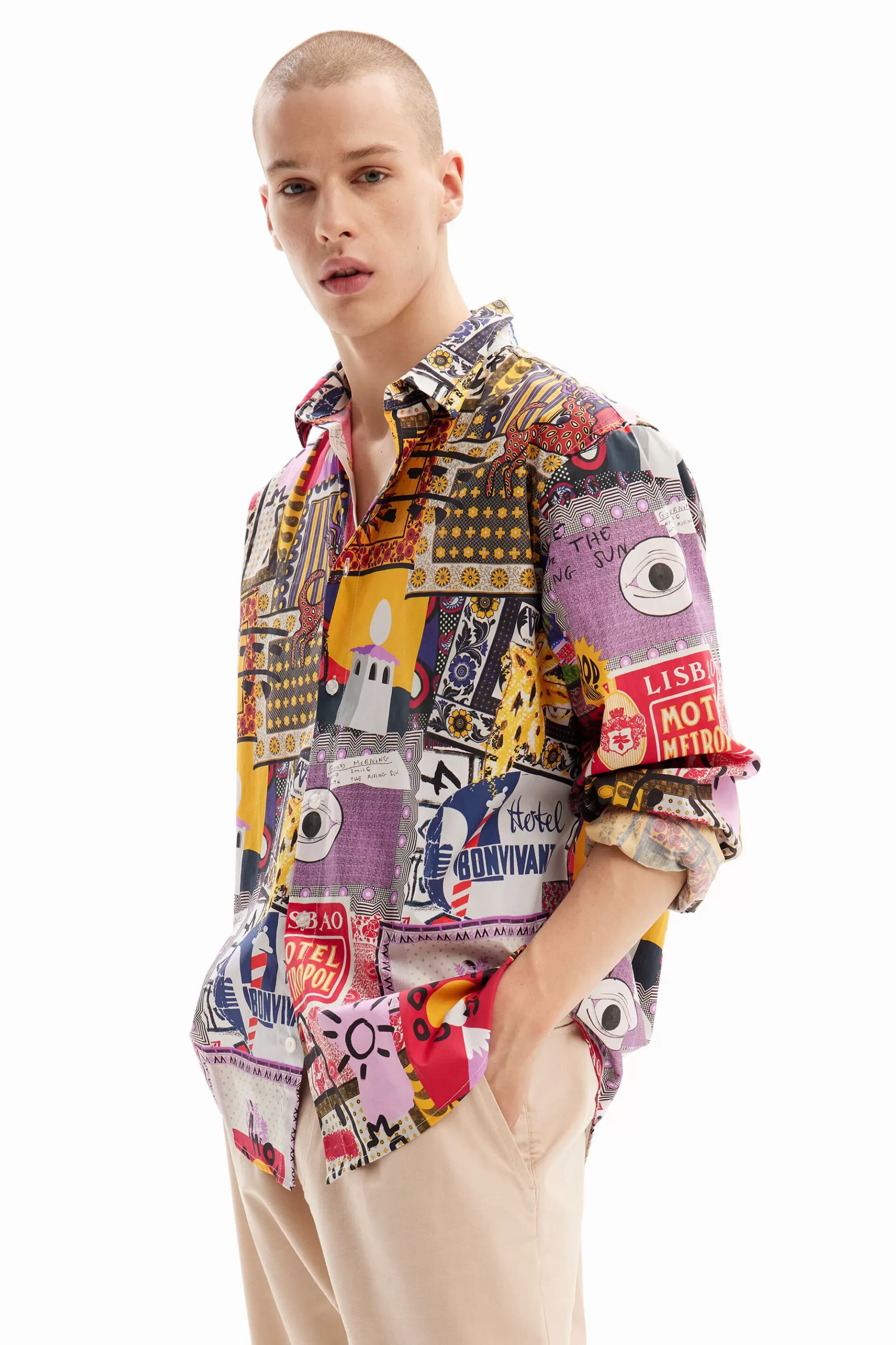 Desigual Camisa popelín patchwork*Hombre Camisetas | Camisas