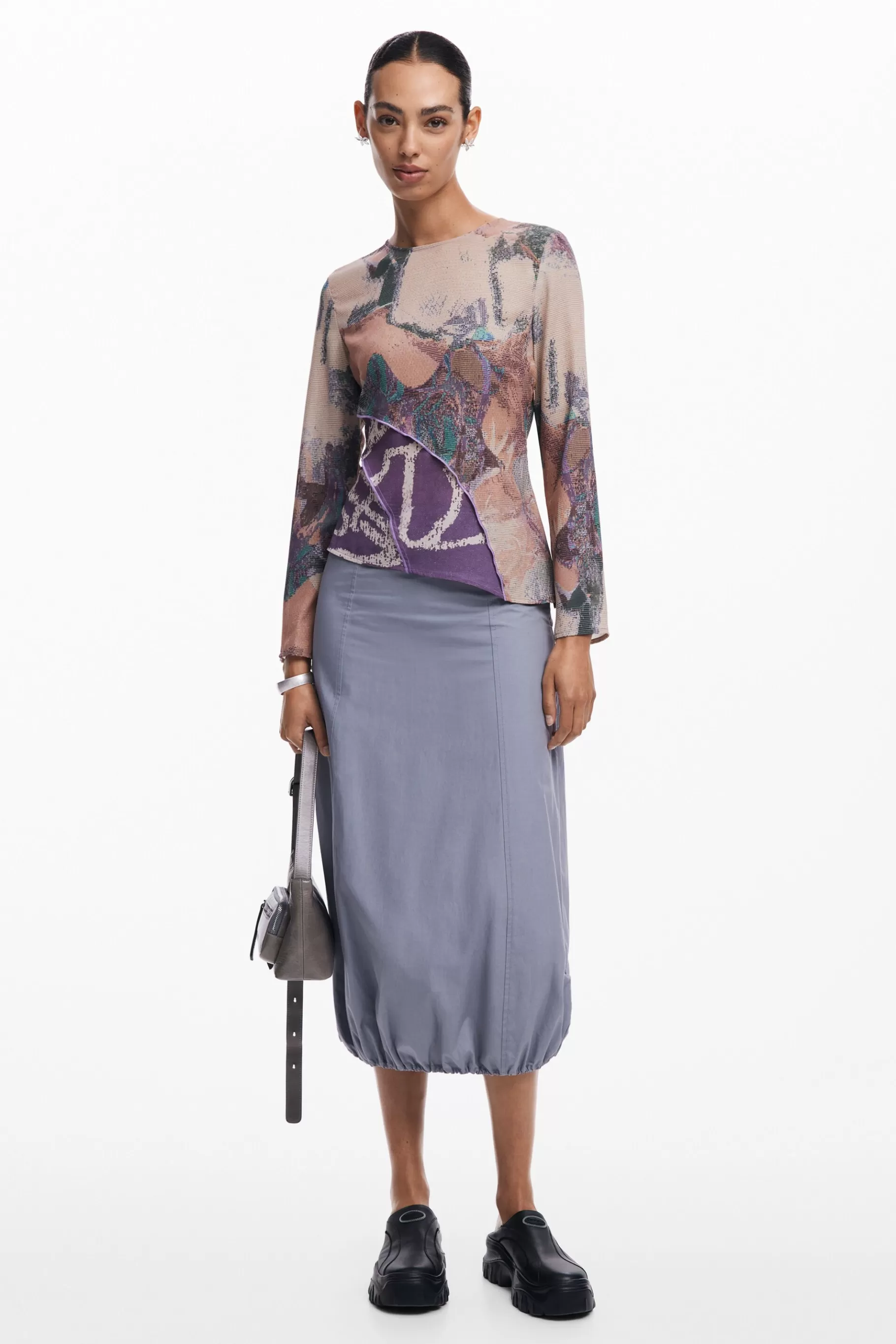 Desigual Camiseta asimétrica estampada*Mujer Camisas Y Blusas