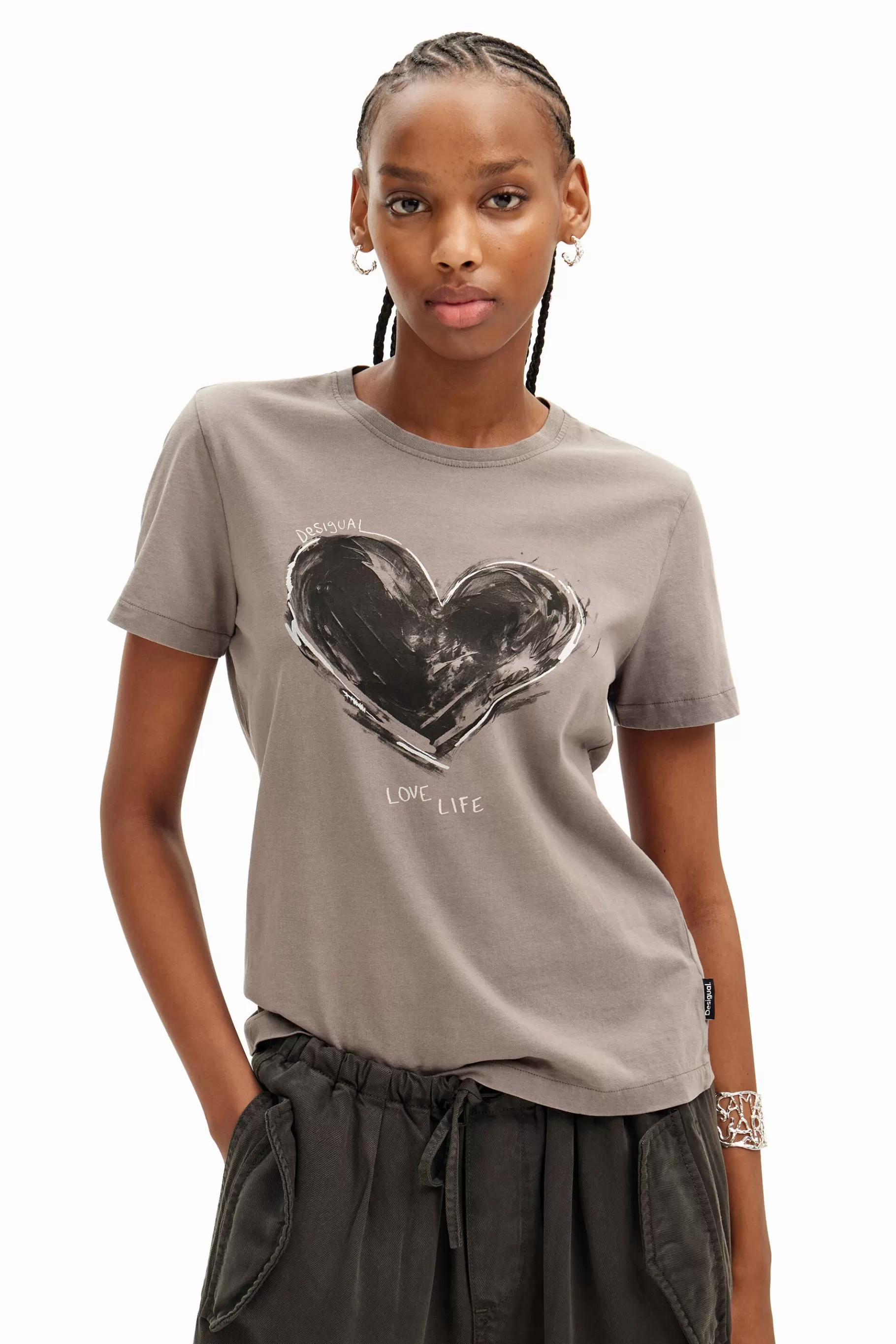 Desigual Camiseta básica corazón*Mujer Camisas Y Blusas | Camisetas