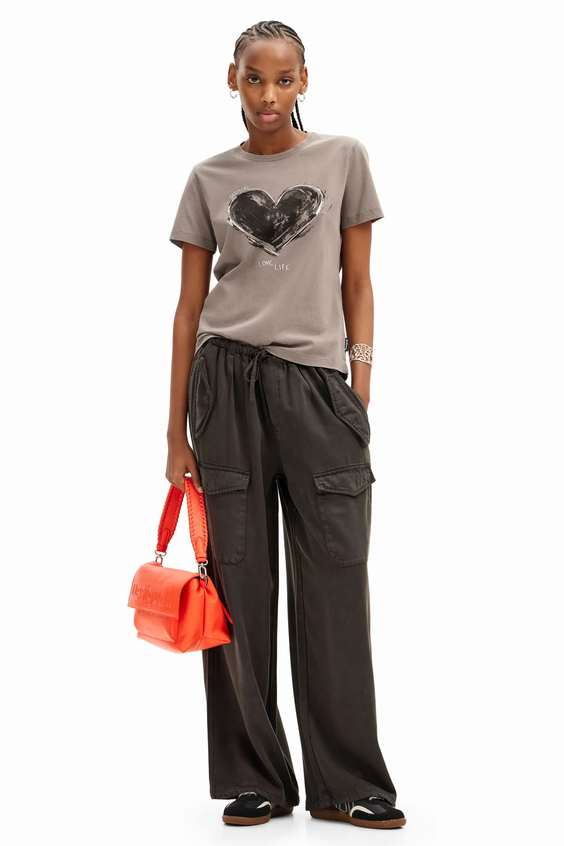 Desigual Camiseta básica corazón*Mujer Camisas Y Blusas | Camisetas