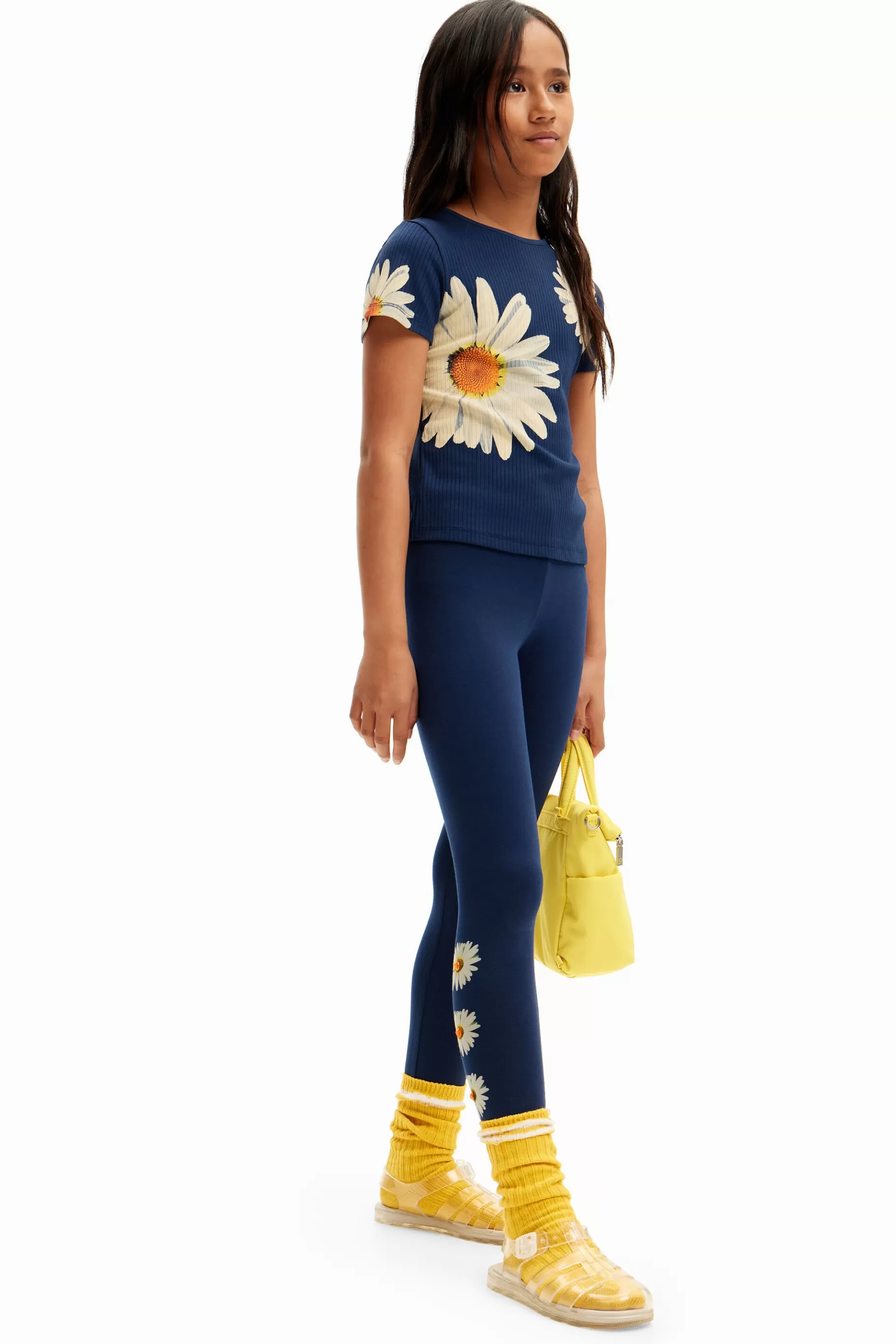 Desigual Camiseta canalé margaritas* Camisetas Y Camisas