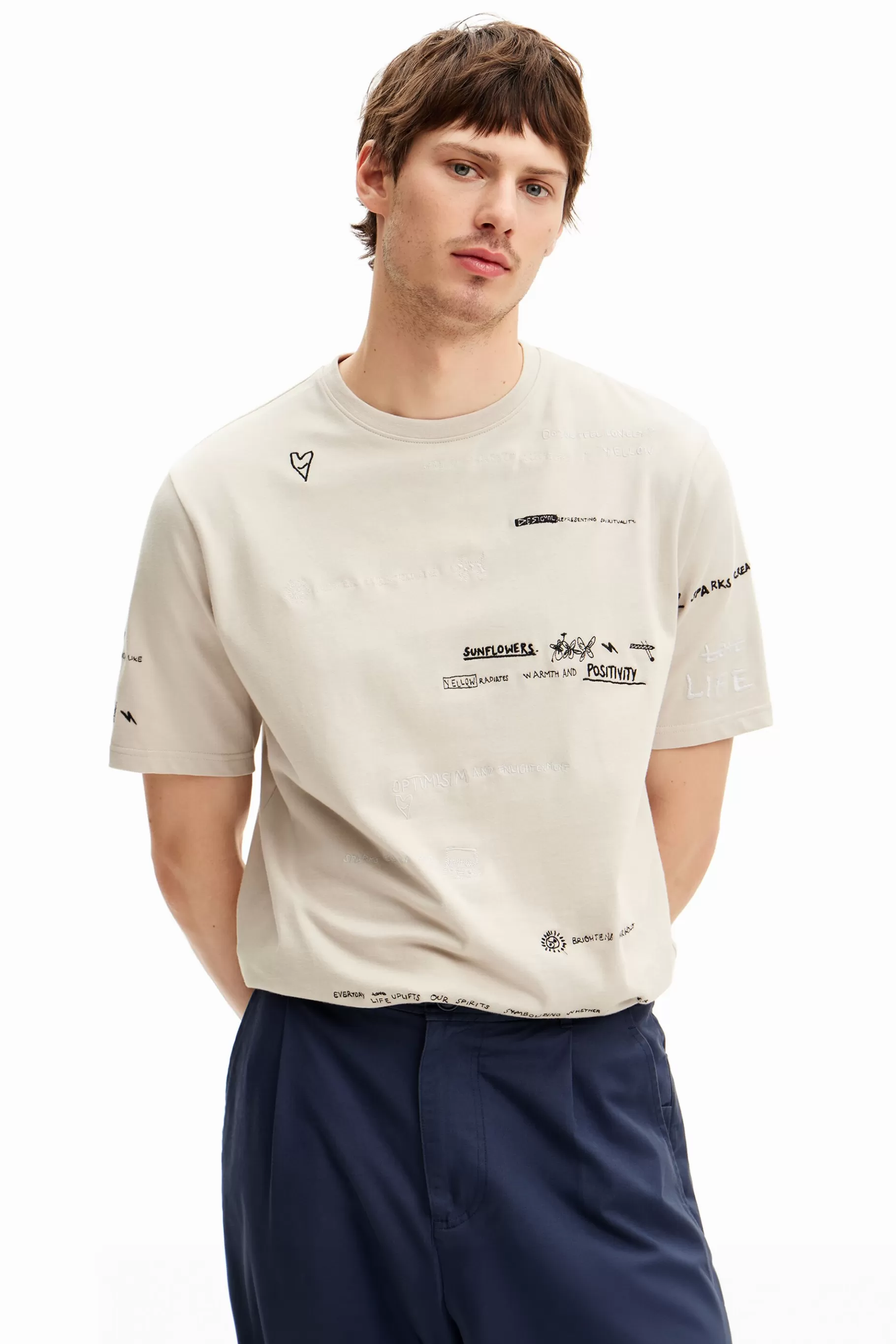 Desigual Camiseta de manga corta con diseño de lettering*Hombre Camisetas