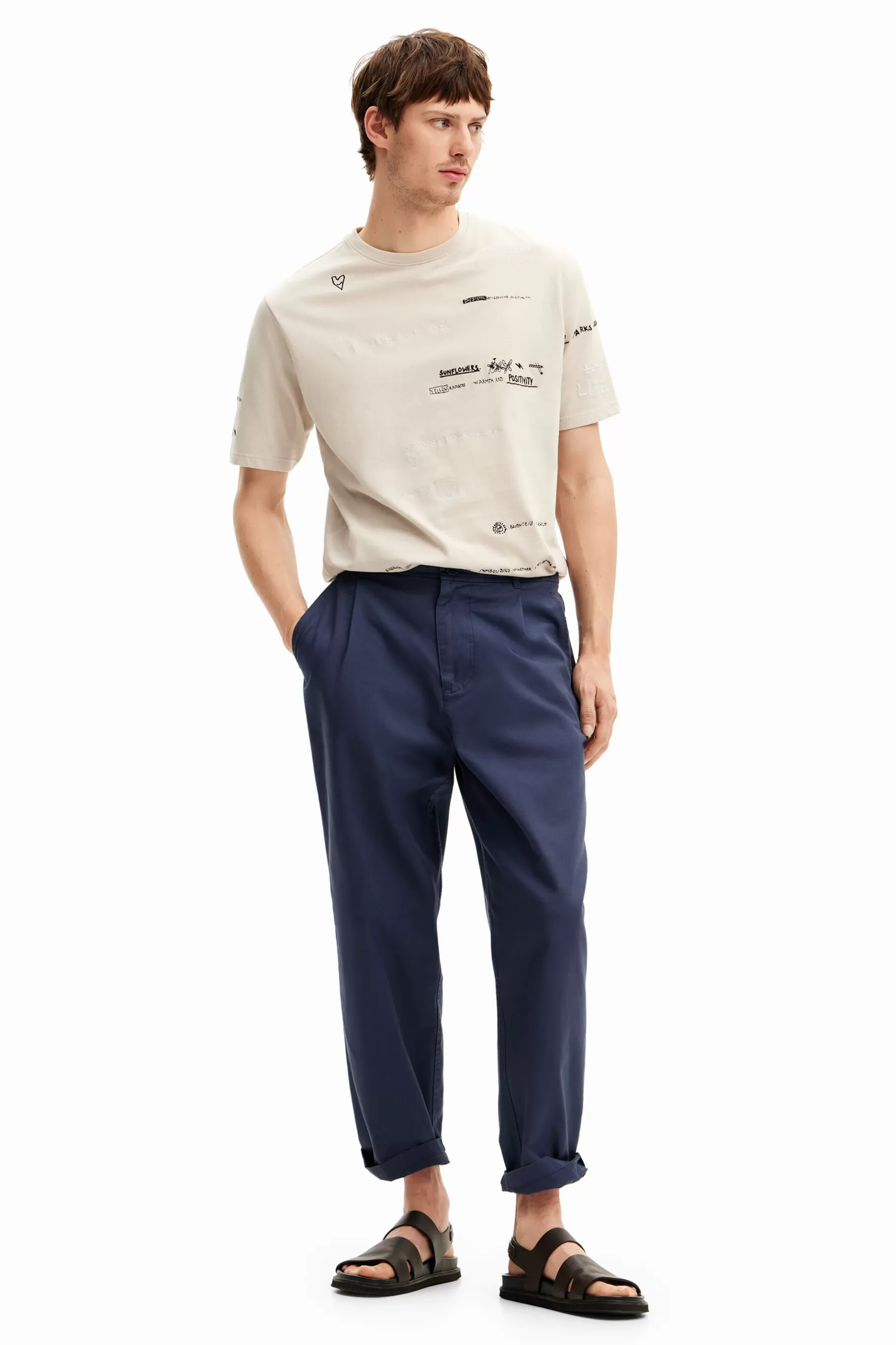 Desigual Camiseta de manga corta con diseño de lettering*Hombre Camisetas