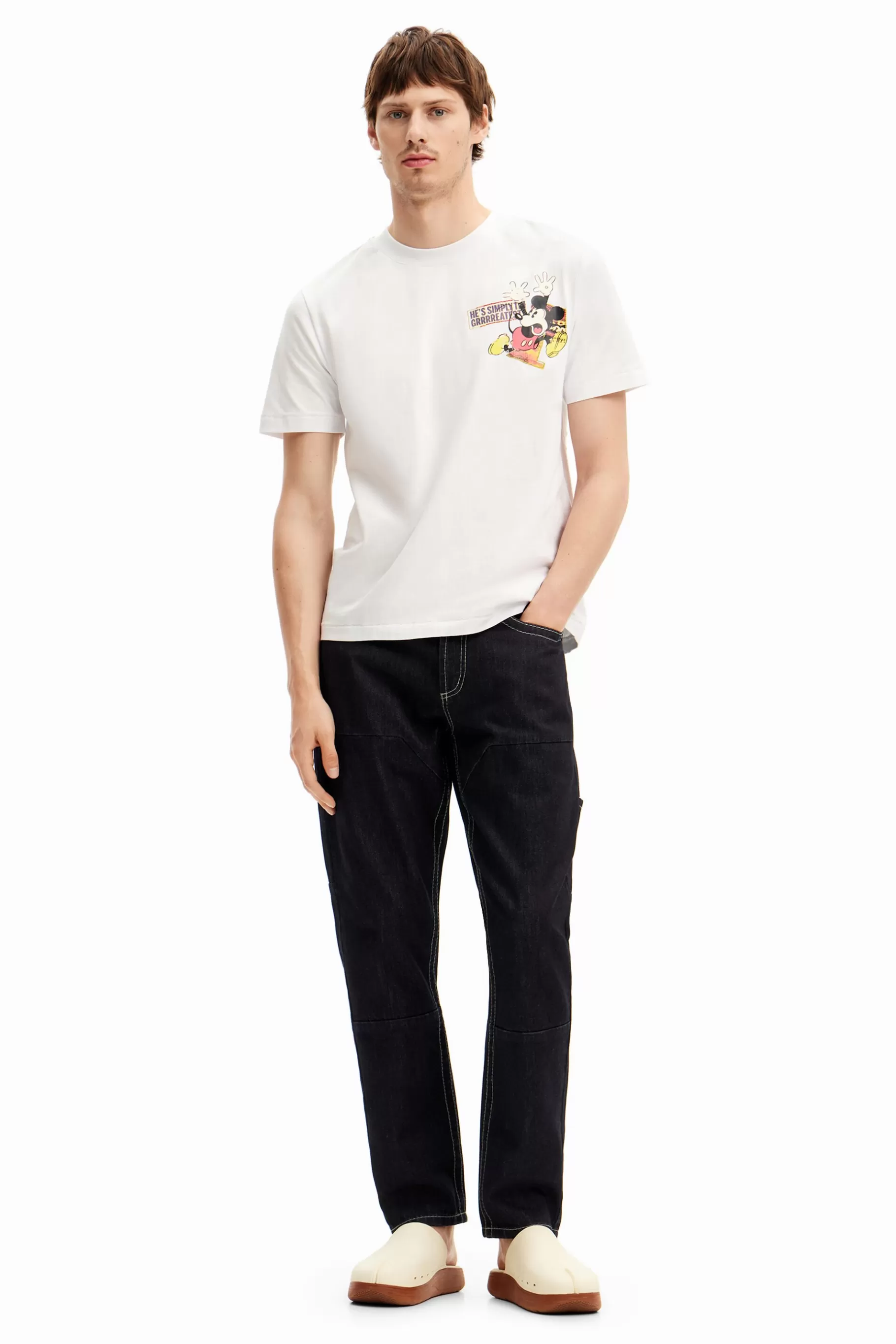 Desigual Camiseta de manga corta Mickey Mouse y frase*Hombre Camisetas