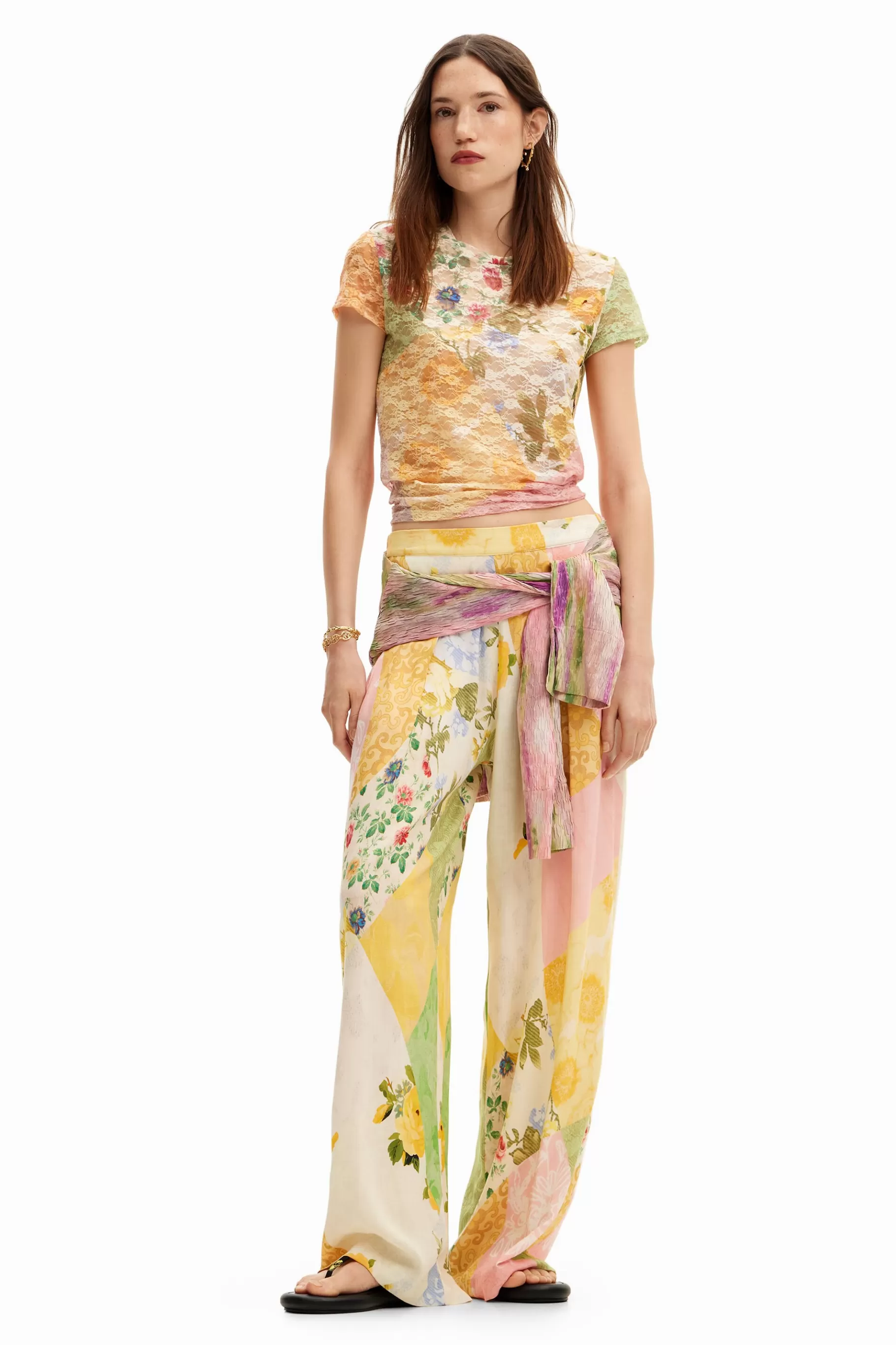 Desigual Camiseta encaje fores*Mujer Camisas Y Blusas | Camisetas