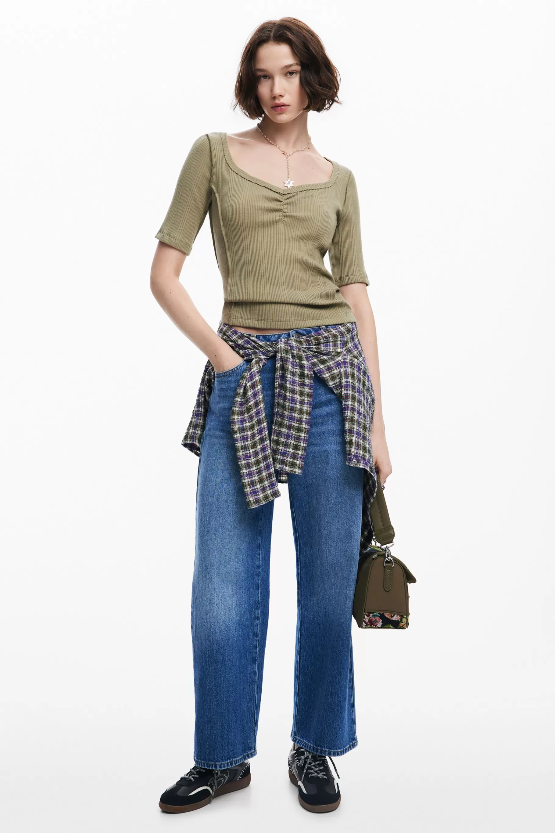 Desigual Camiseta escote fruncido*Mujer Camisas Y Blusas | Camisetas
