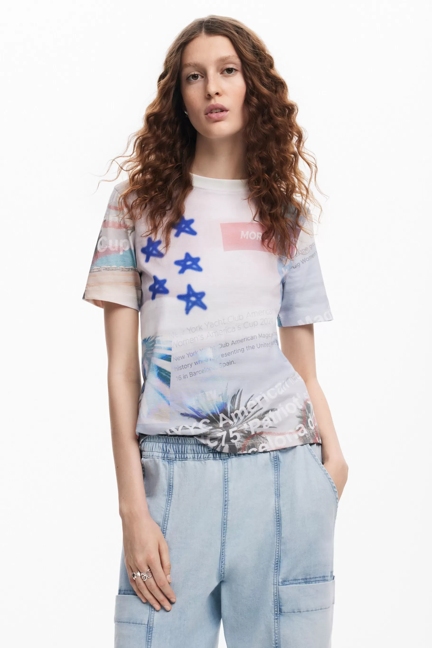 Desigual Camiseta estampada American Magic*Mujer Camisas Y Blusas | Camisetas