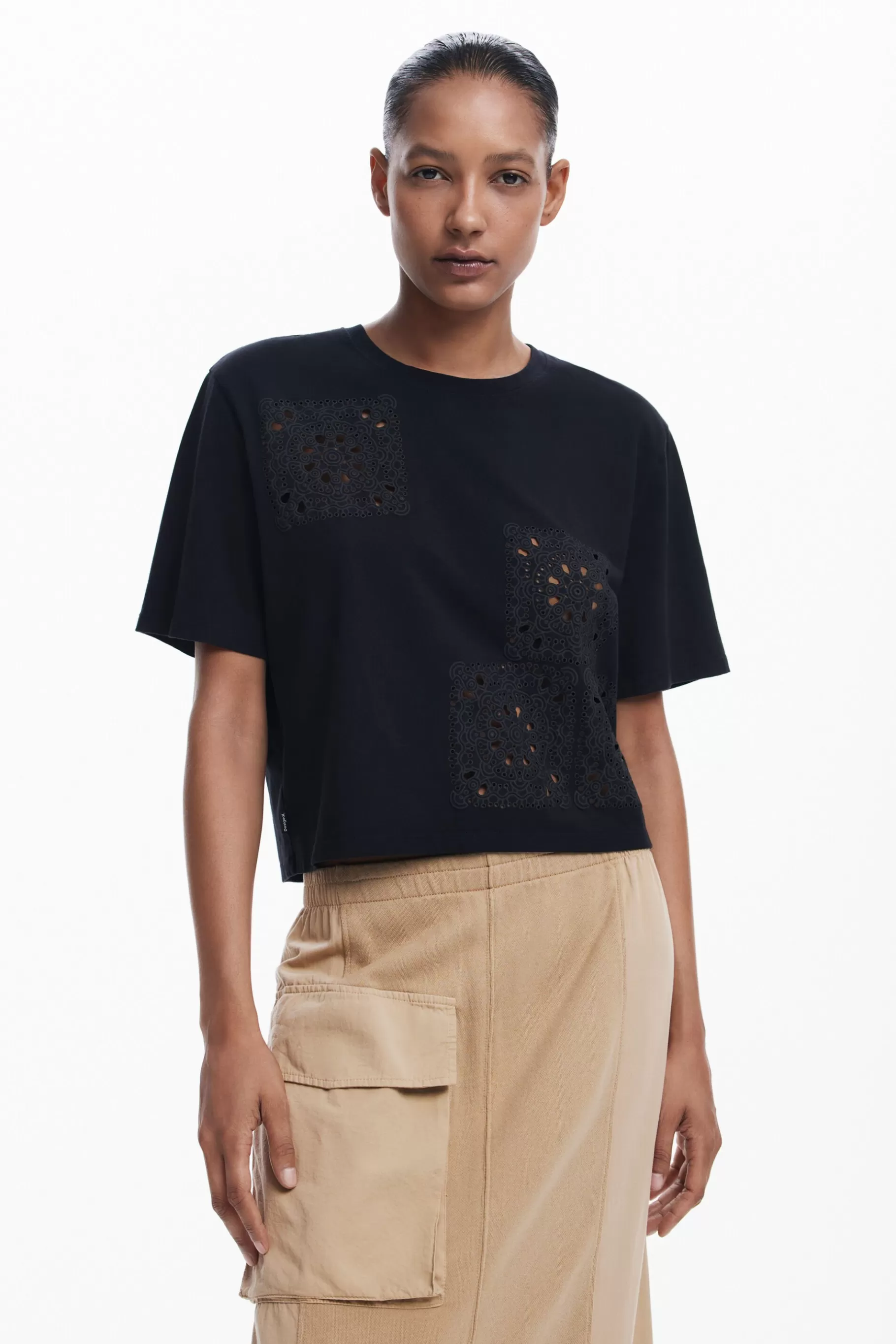 Desigual Camiseta lisa detalles*Mujer Camisas Y Blusas | Camisetas