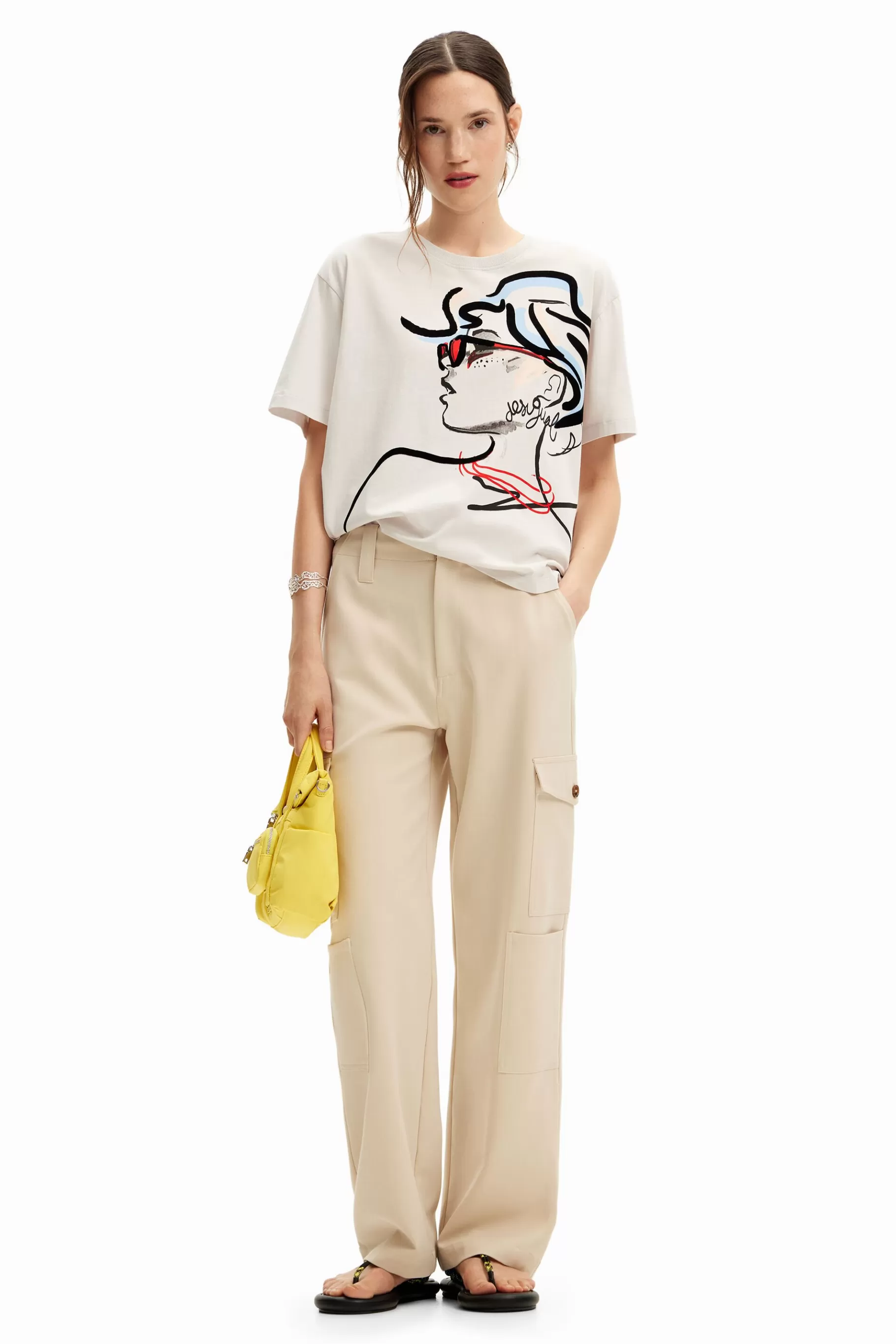 Desigual Camiseta lisa ilustración*Mujer Camisas Y Blusas | Camisetas
