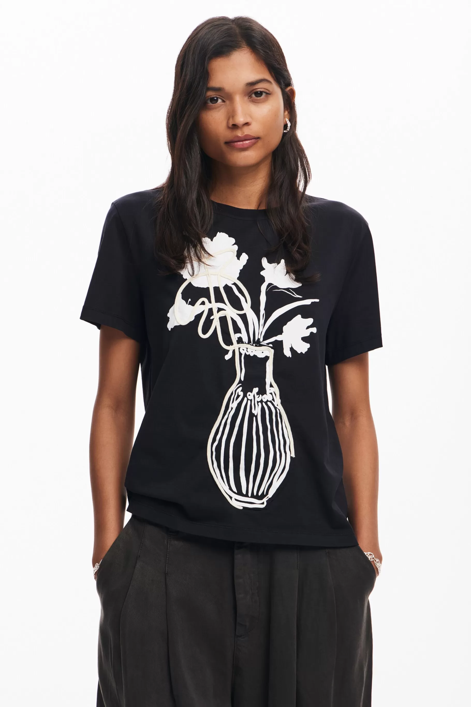 Desigual Camiseta lisa jarrón*Mujer Camisas Y Blusas | Camisetas