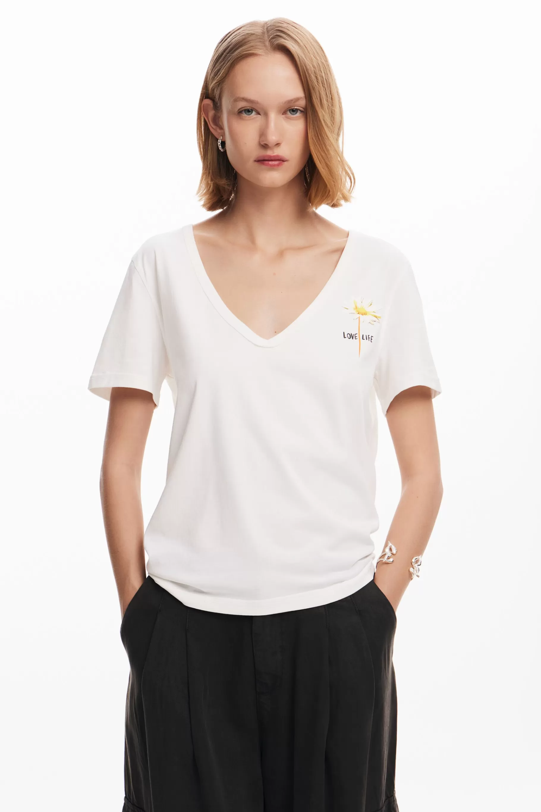 Desigual Camiseta lisa mensaje*Mujer Camisas Y Blusas | Camisetas