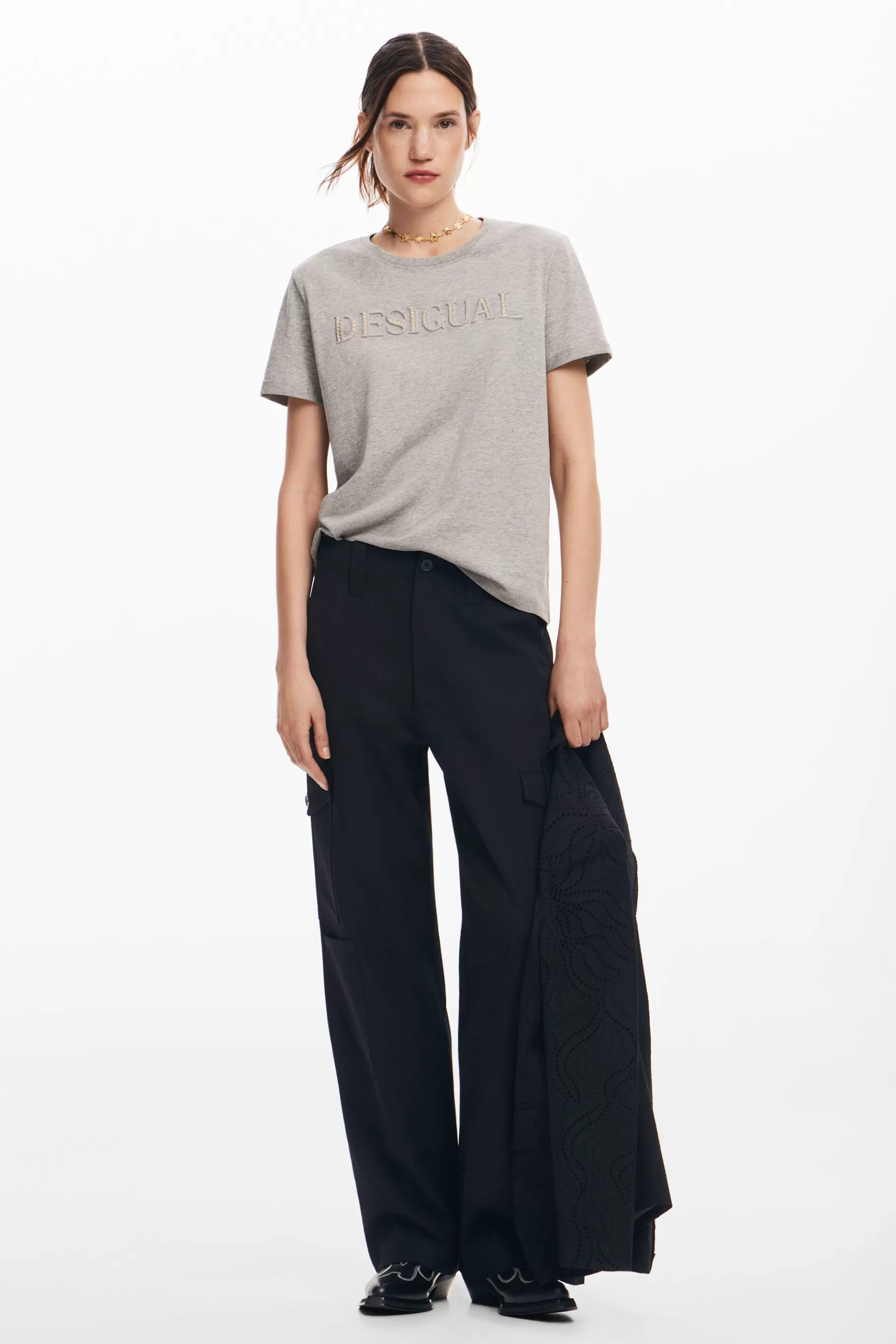 Desigual Camiseta logotipo strass*Mujer Camisas Y Blusas | Camisetas