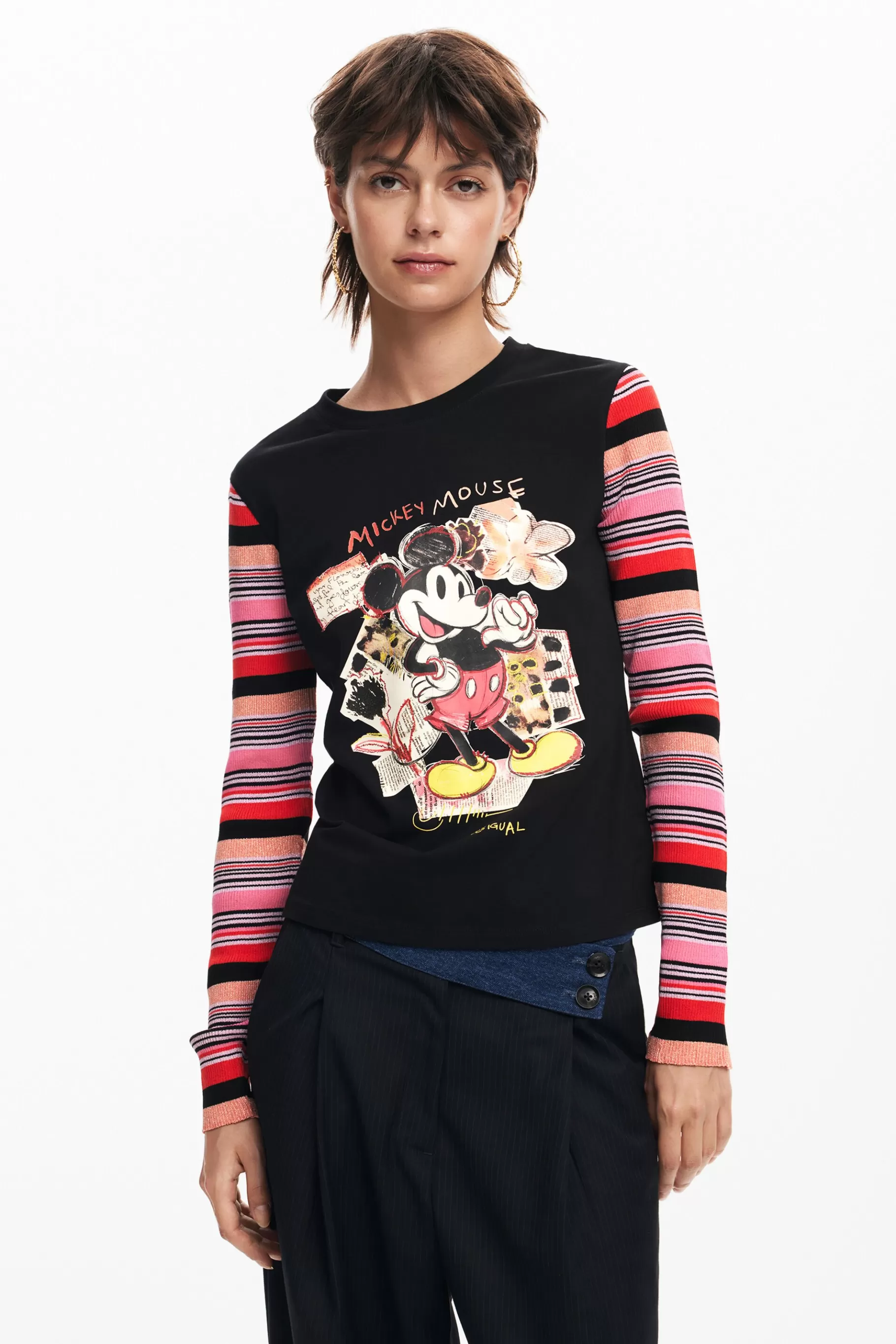 Desigual Camiseta manga larga Mickey*Mujer Camisas Y Blusas | Camisetas