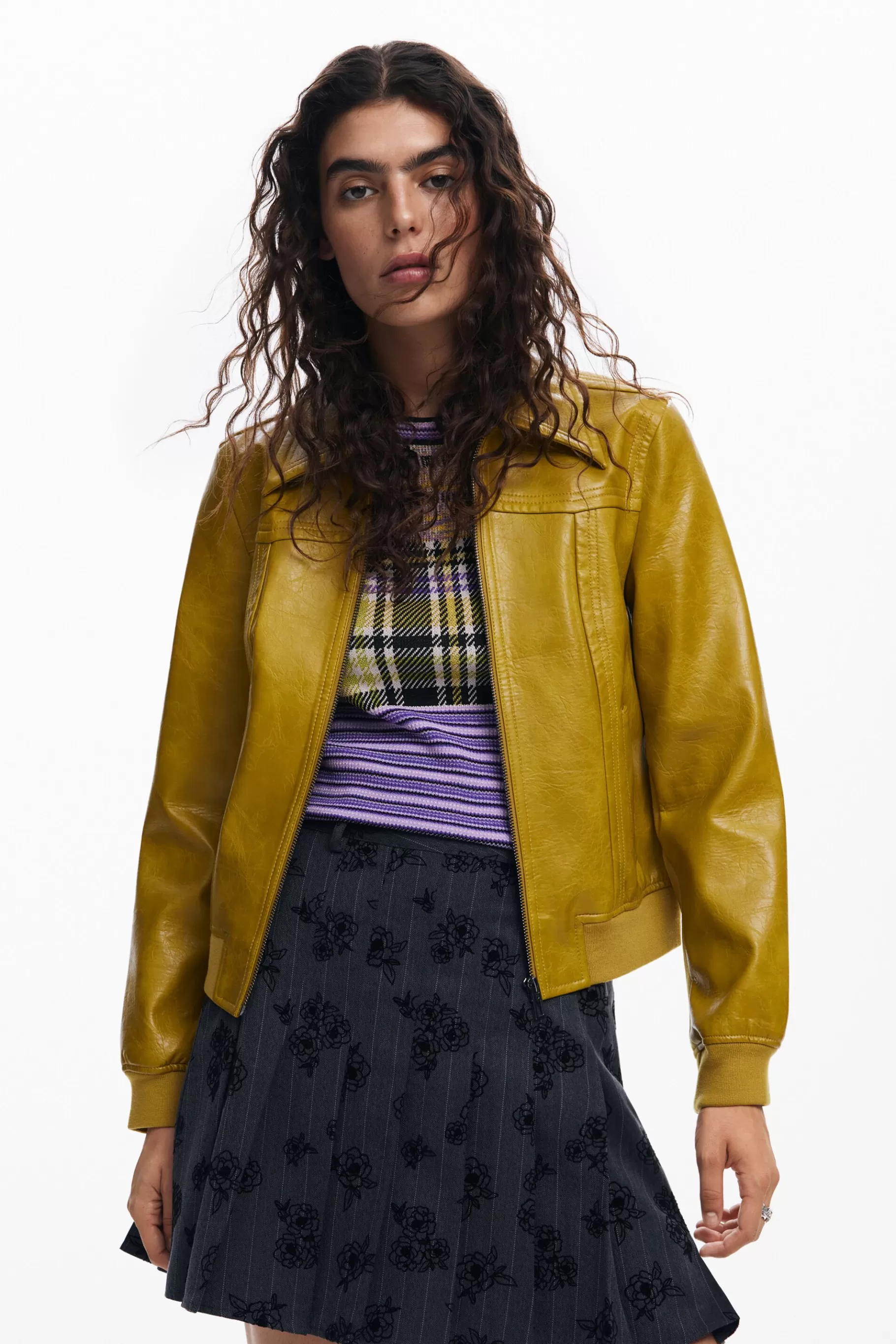 Desigual Cazadora biker efecto piel*Mujer Abrigos Y Chaquetas