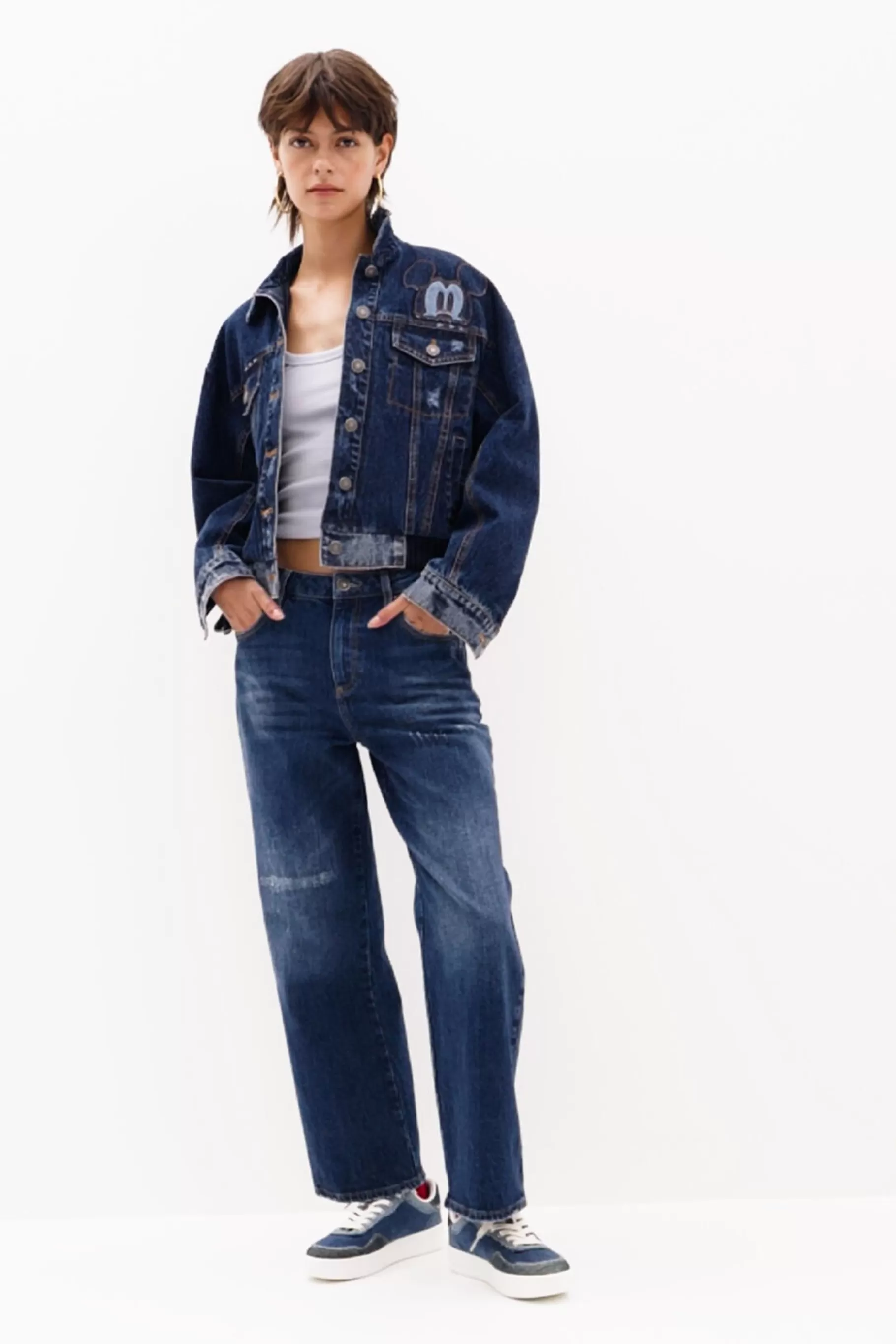 Desigual Cazadora denim Mickey*Mujer Abrigos Y Chaquetas