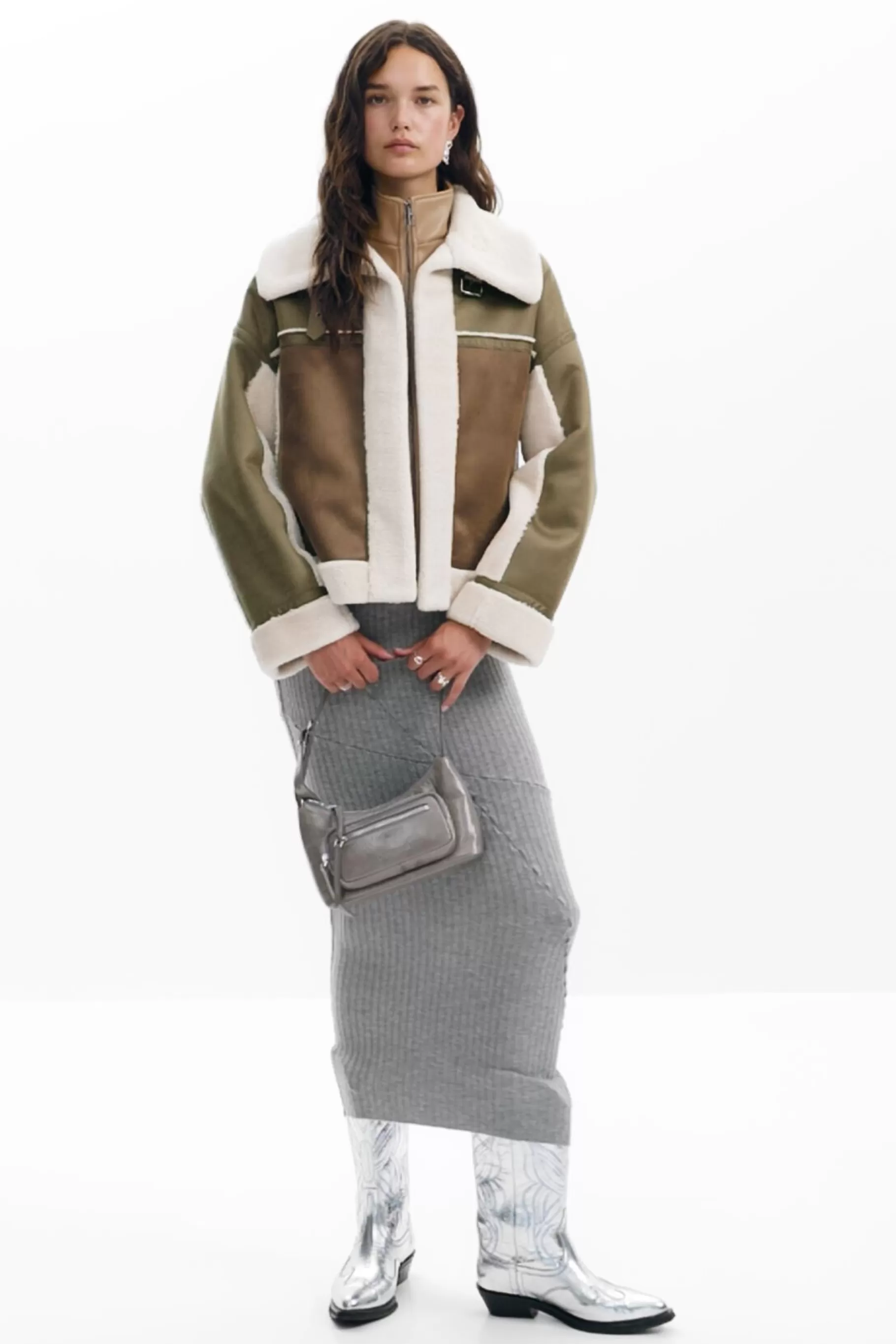 Desigual Chaqueta biker borrego*Mujer Abrigos Y Chaquetas
