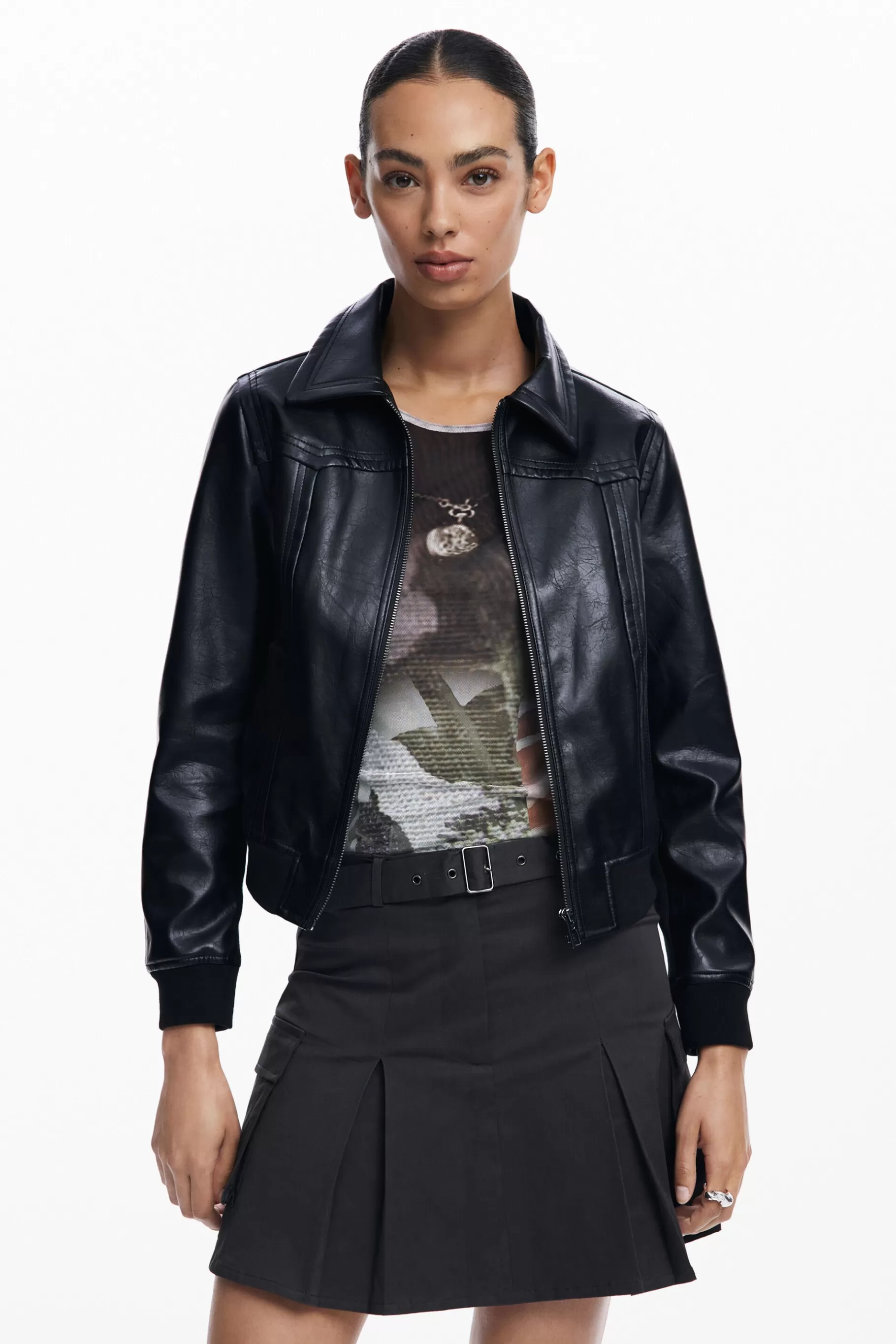 Desigual Chaqueta biker efecto piel*Mujer Abrigos Y Chaquetas