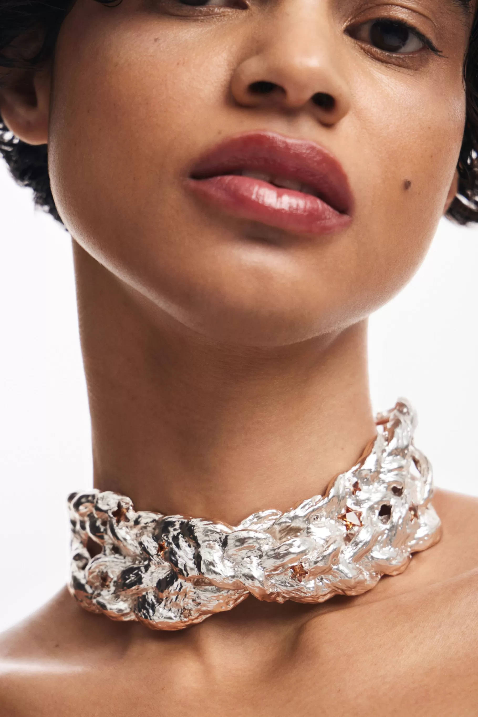 Desigual Choker cromado texturas Zalio*Mujer Joyería