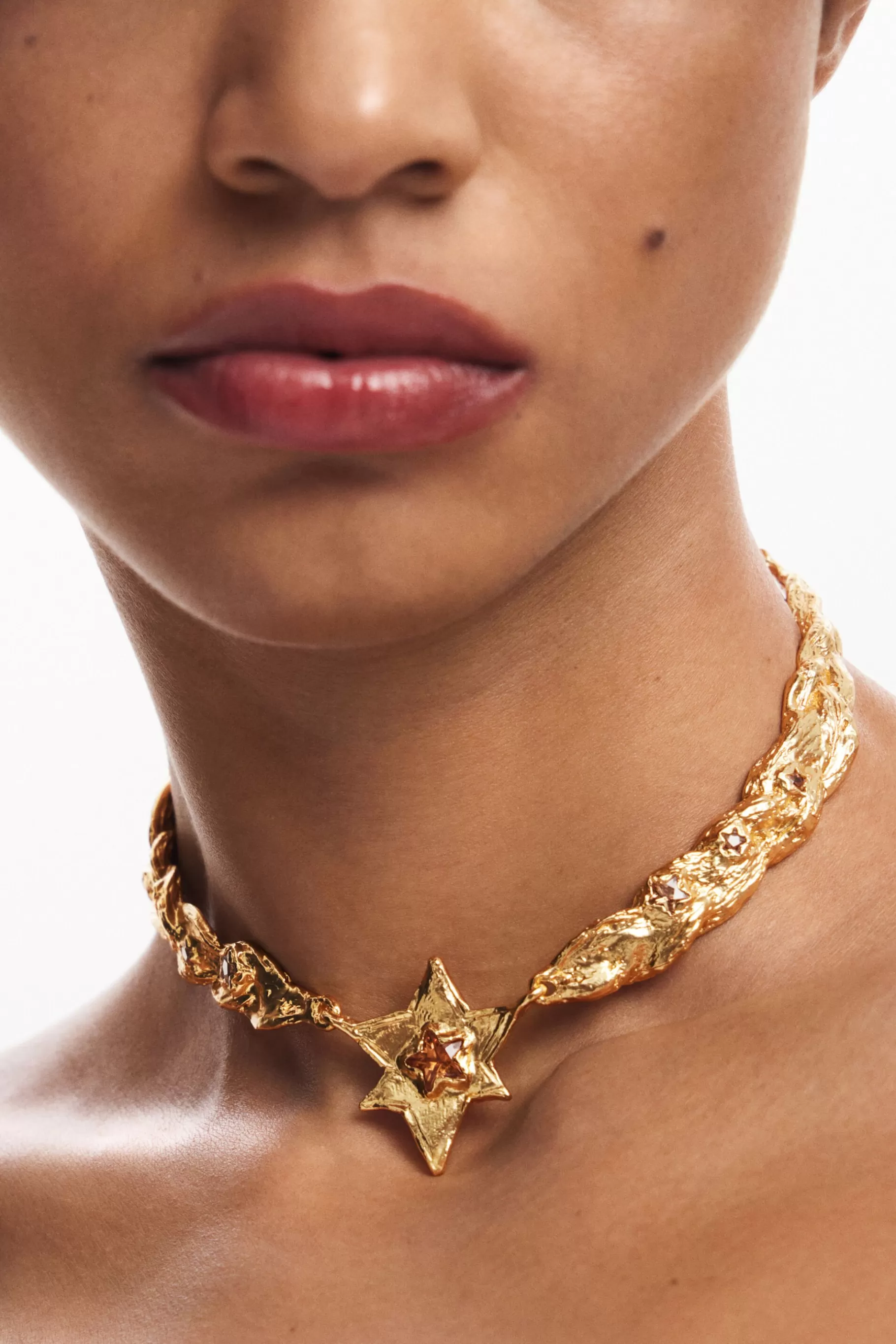 Desigual Choker grande con texturas y estrella oro Zalio*Mujer Joyería