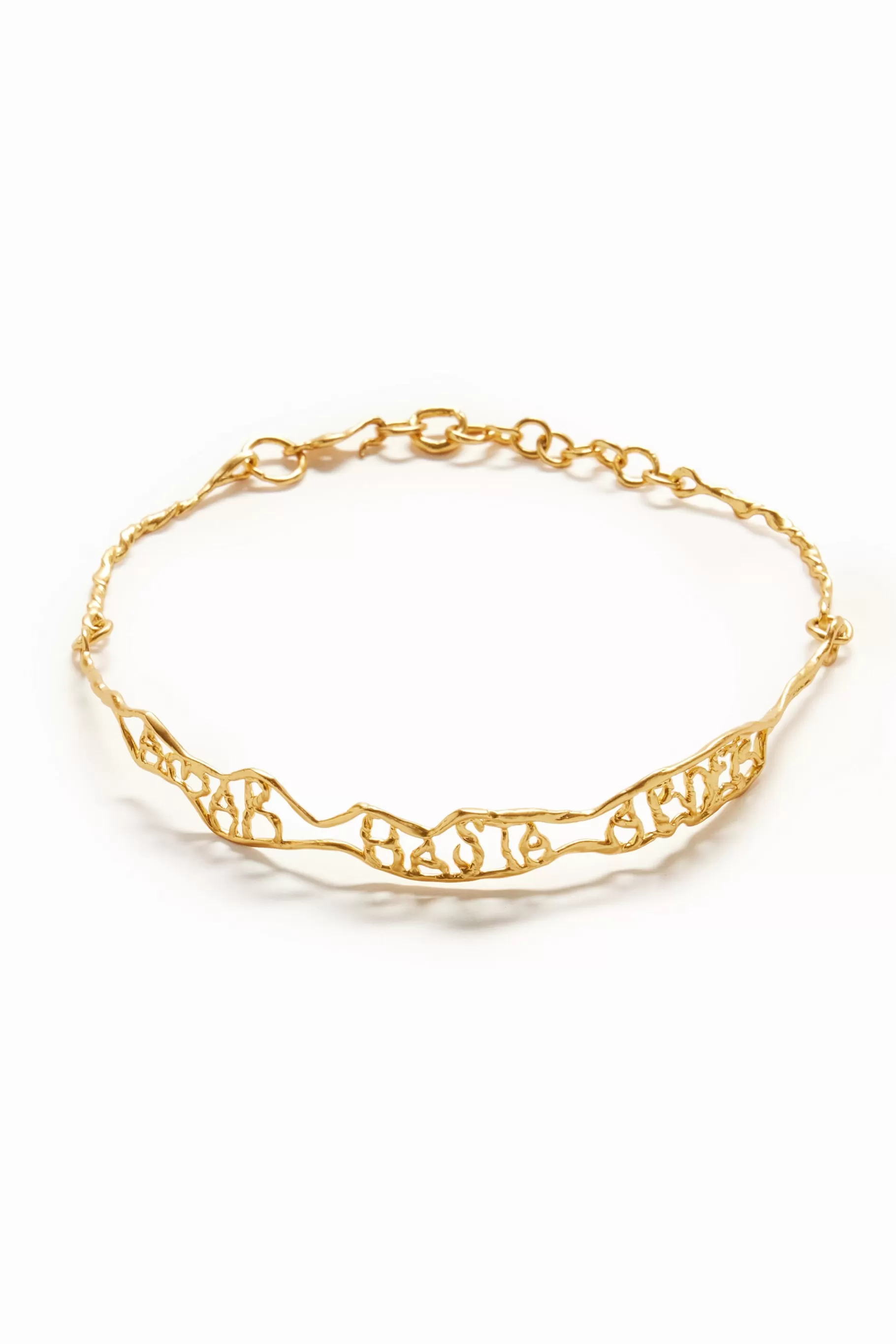 Desigual Choker mensaje estrecho baño oro Zalio*Mujer Joyería