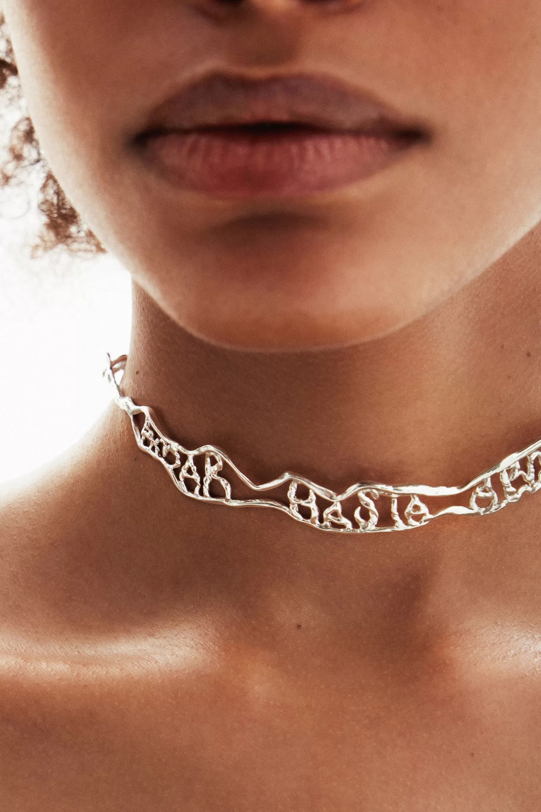 Desigual Choker mensaje estrecho baño plata Zalio*Mujer Joyería