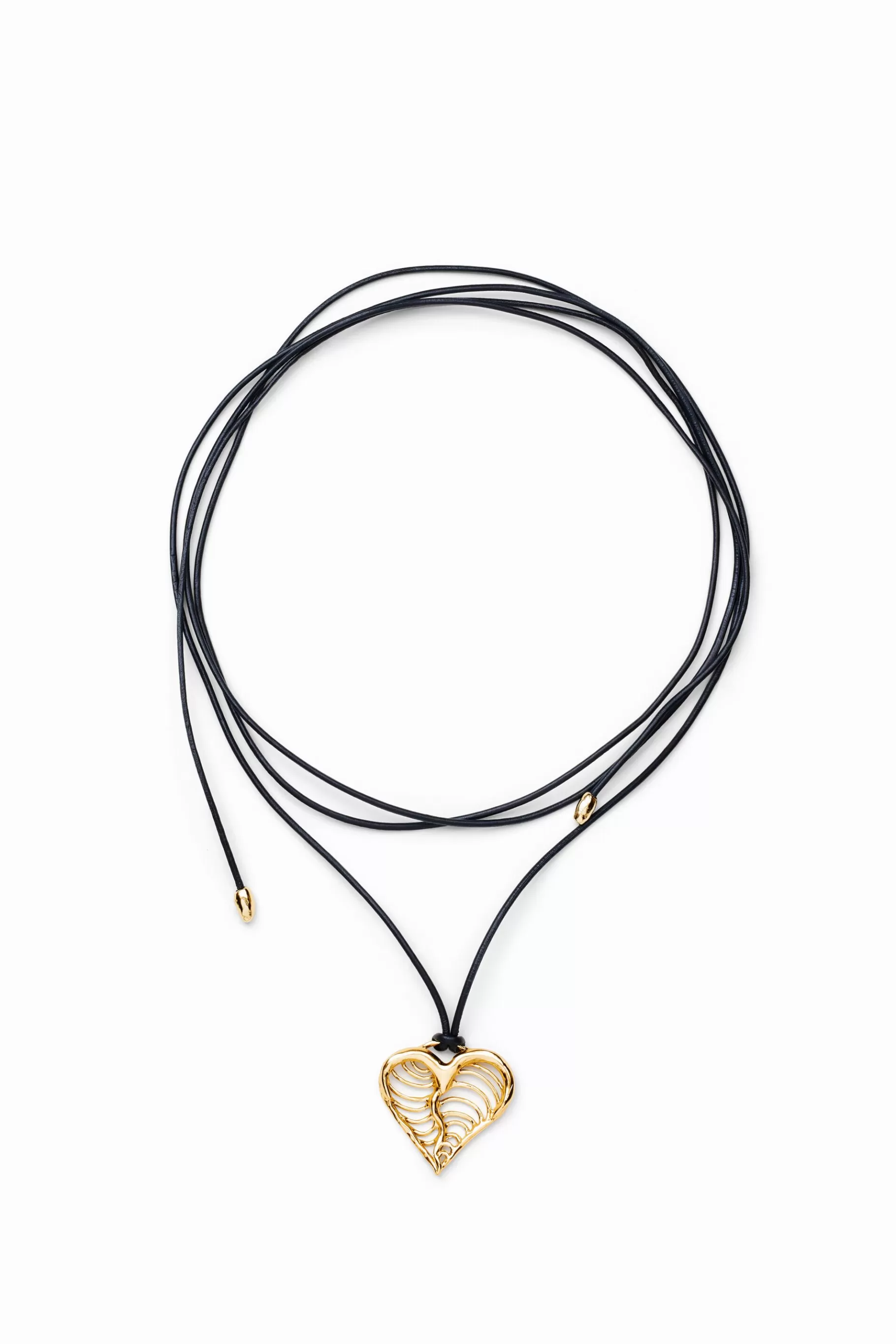 Desigual Colgante corazón cordón baño oro Zalio*Mujer Joyería
