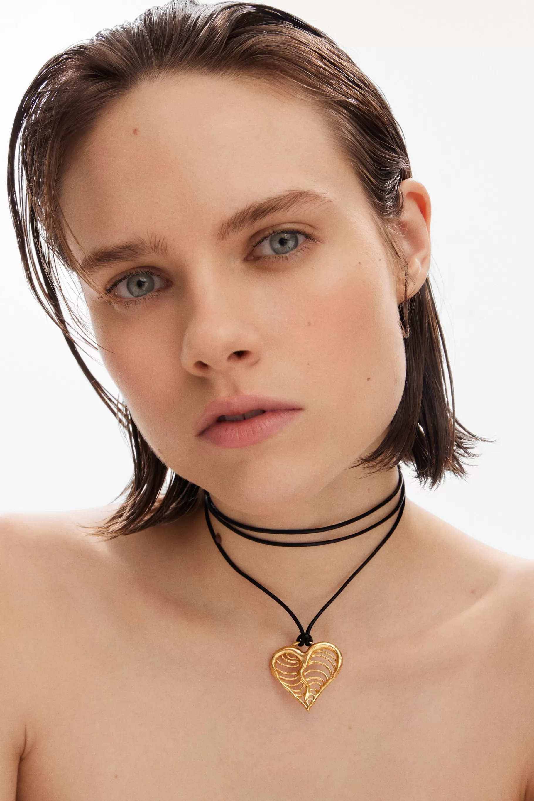 Desigual Colgante corazón cordón baño oro Zalio*Mujer Joyería