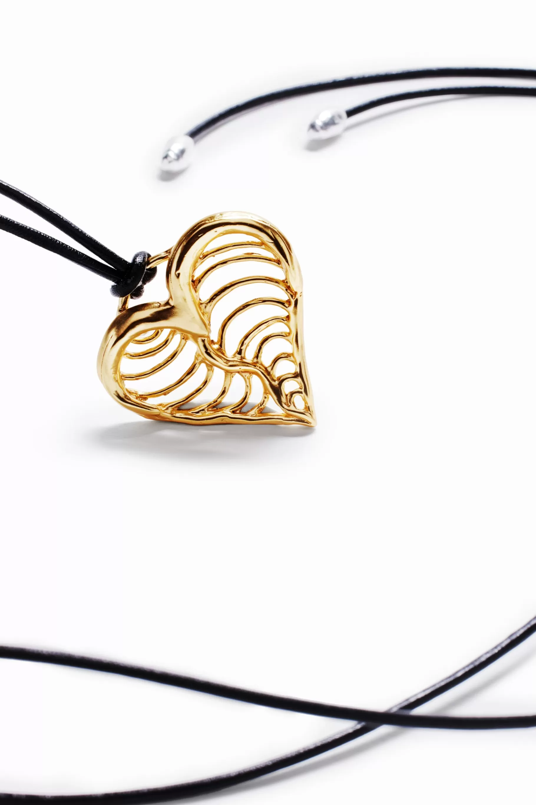 Desigual Colgante corazón cordón baño oro Zalio*Mujer Joyería