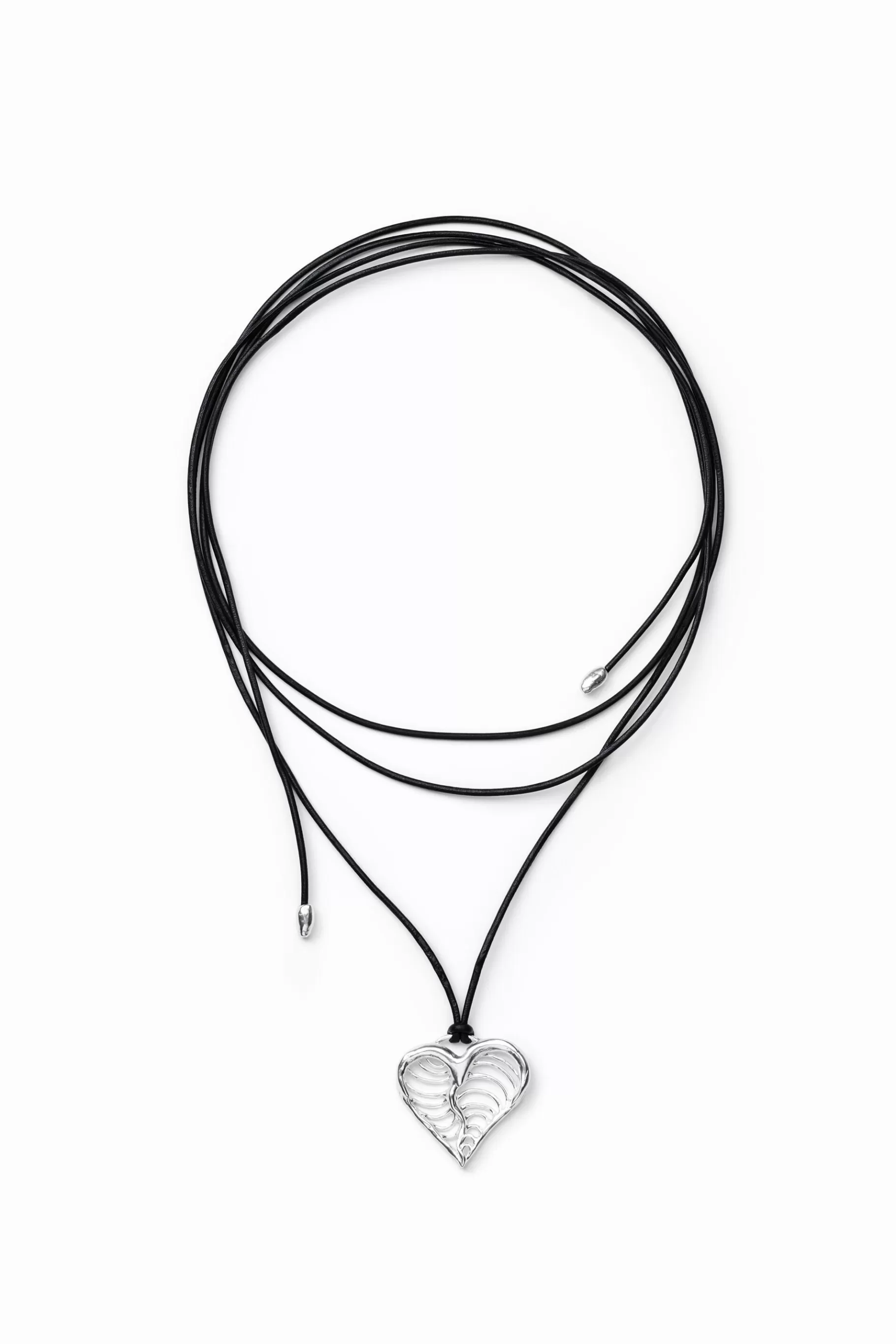 Desigual Colgante corazón cordón baño plata Zalio*Mujer Joyería