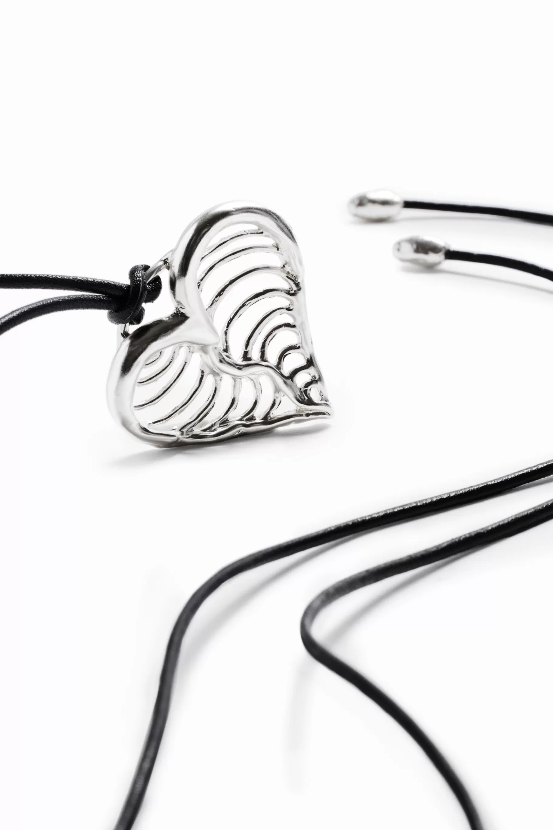 Desigual Colgante corazón cordón baño plata Zalio*Mujer Joyería