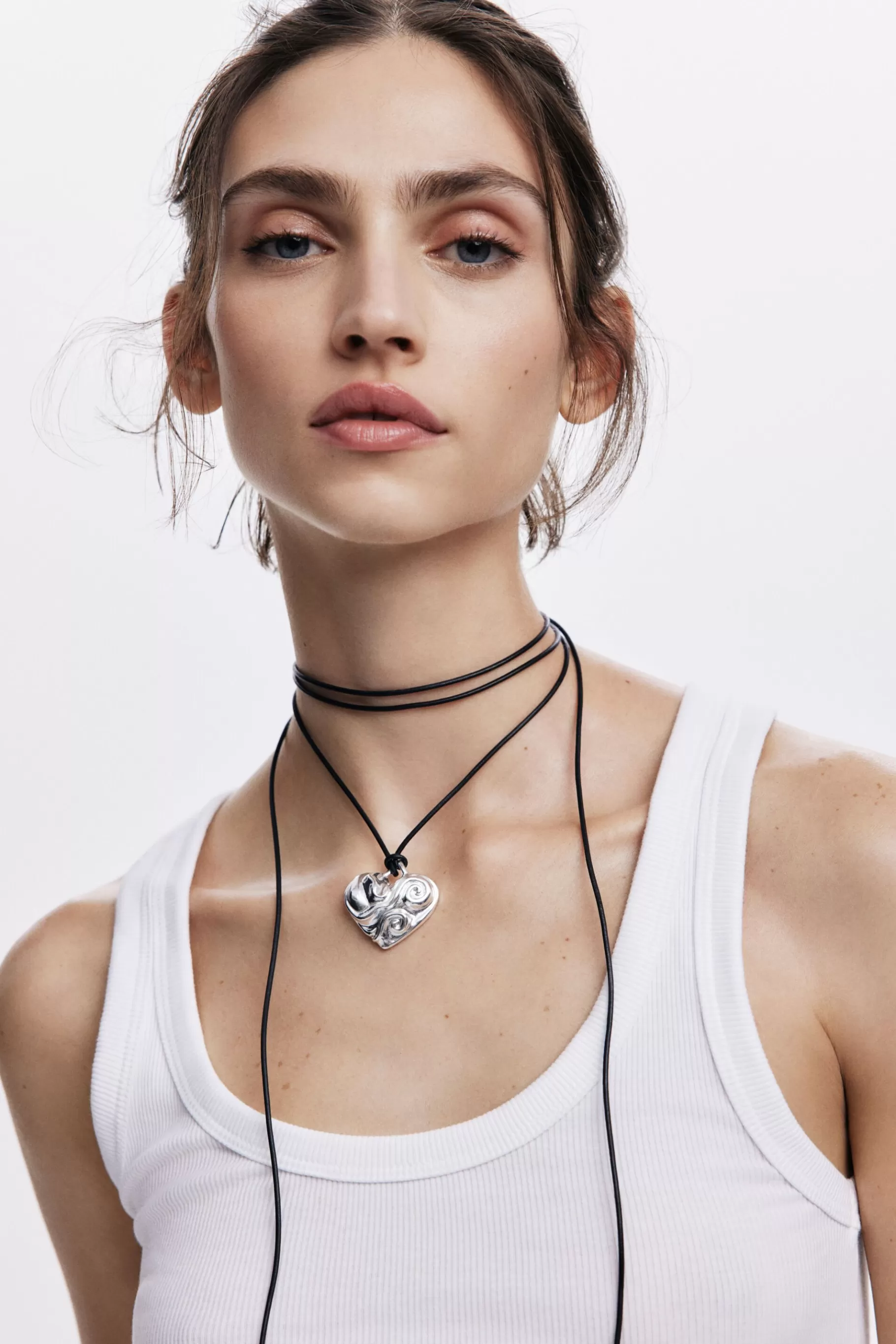 Desigual Colgante corazón cuerda baño plata Zalio*Mujer Joyería