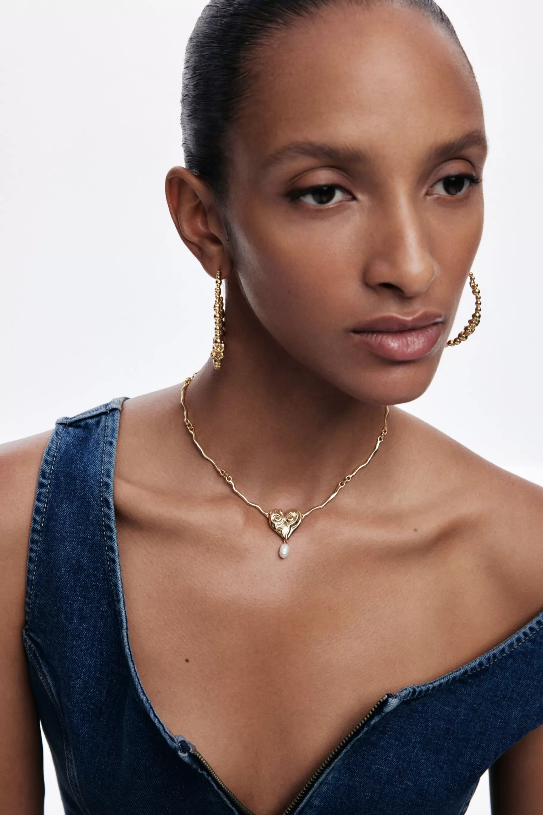 Desigual Colgante perla baño oro Zalio*Mujer Joyería