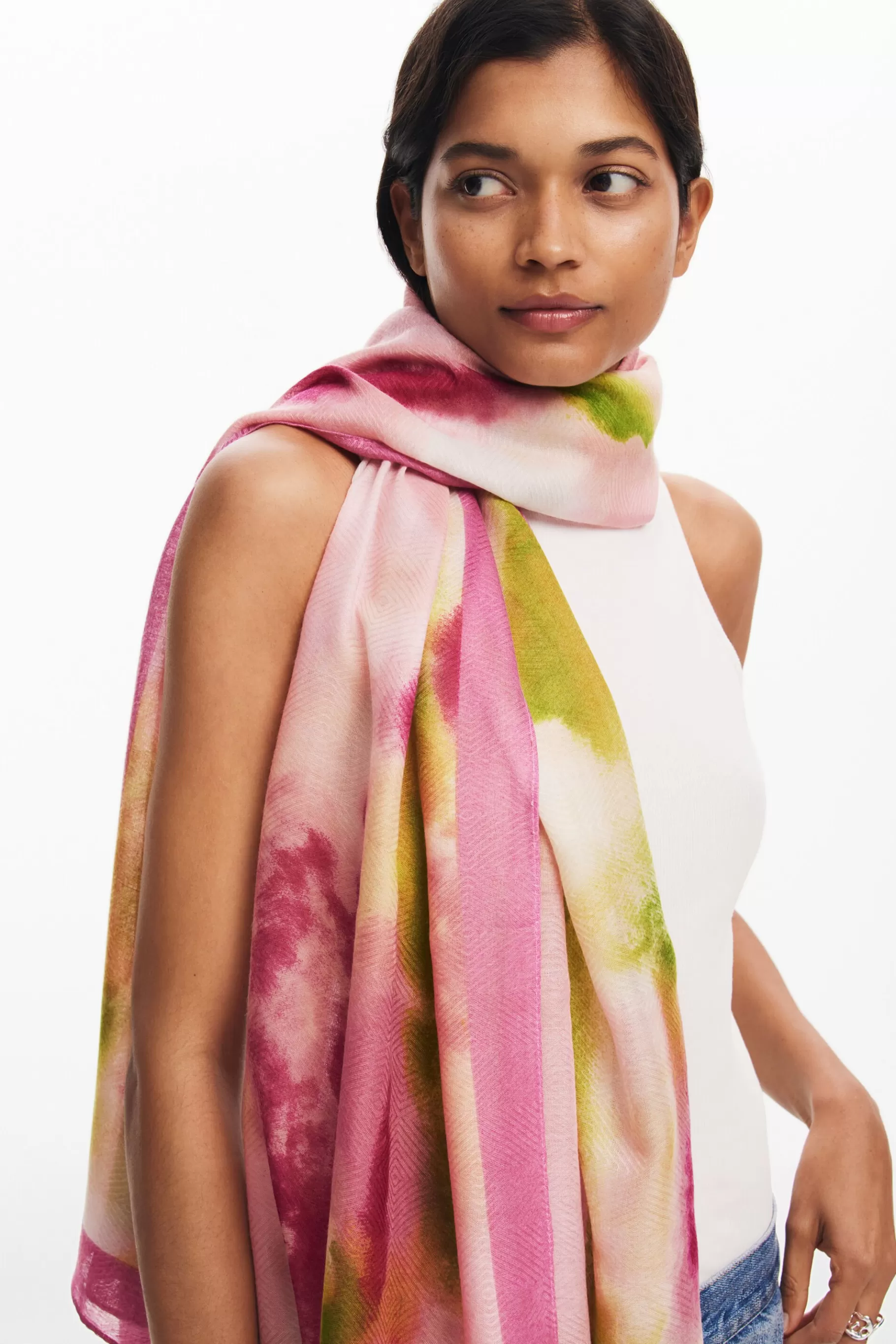 Desigual Foulard rectangular acuarela*Mujer Bufandas Y Pañuelos
