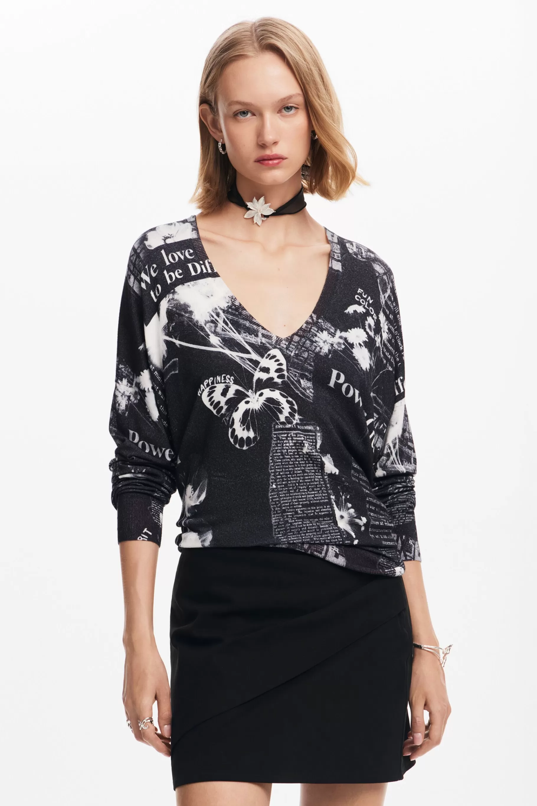 Desigual Jersey estampado periódico*Mujer Ropa De Punto | Jerséis