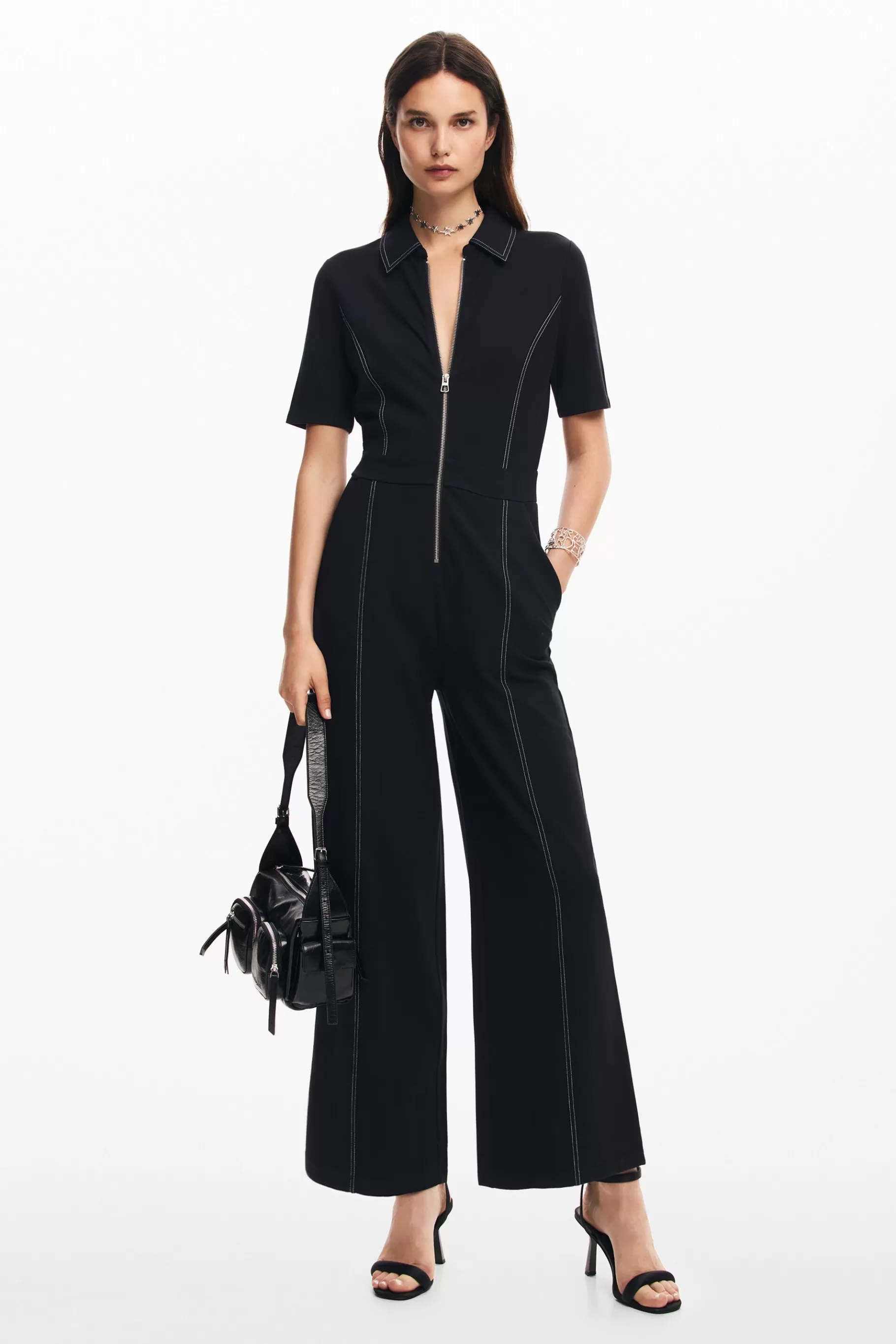 Desigual Mono largo pespuntes*Mujer Pantalones | Vestidos Y Monos