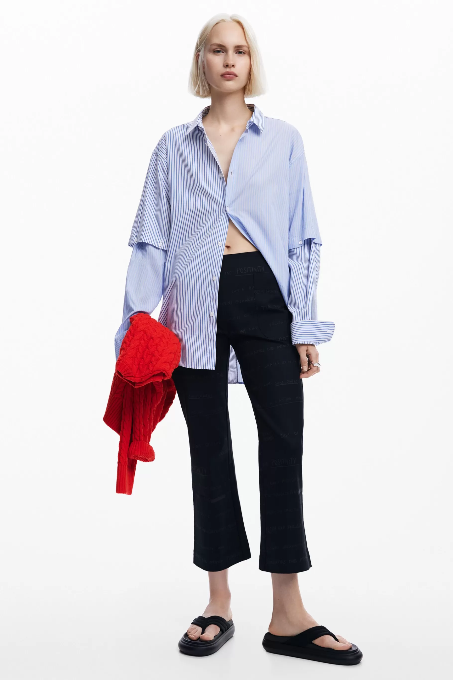Desigual Pantalón largo frases*Mujer Pantalones