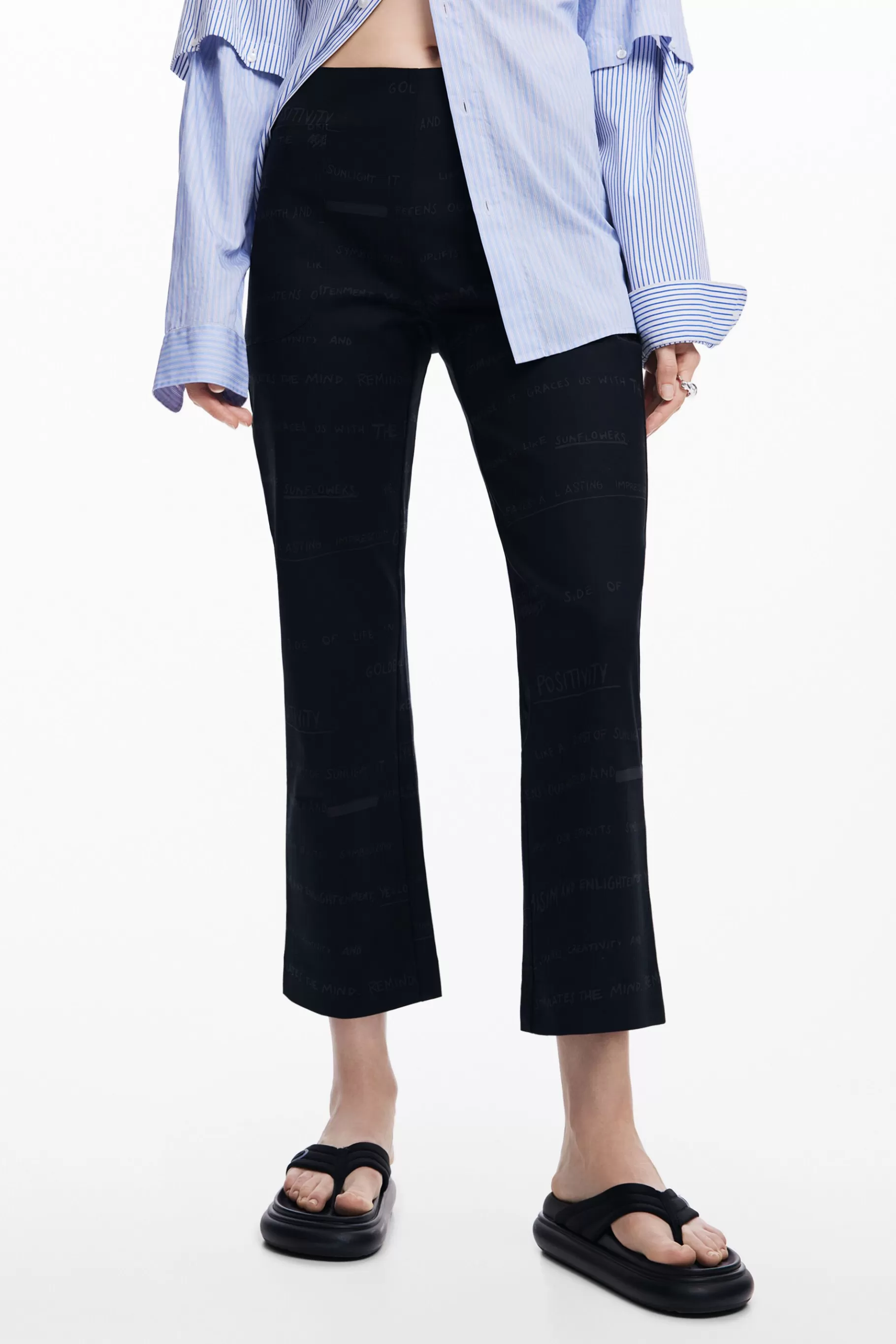 Desigual Pantalón largo frases*Mujer Pantalones